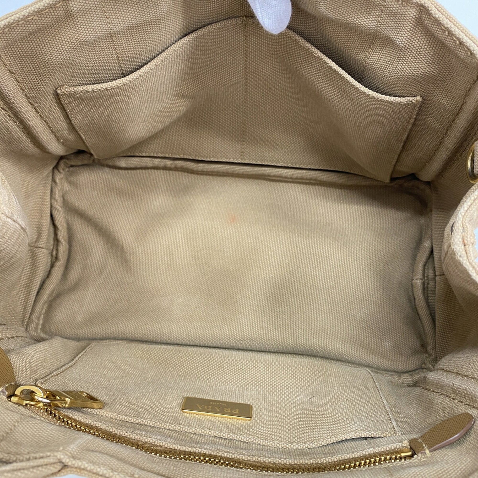 Prada Brown Canvas Tote Bag (Pre-Owned)