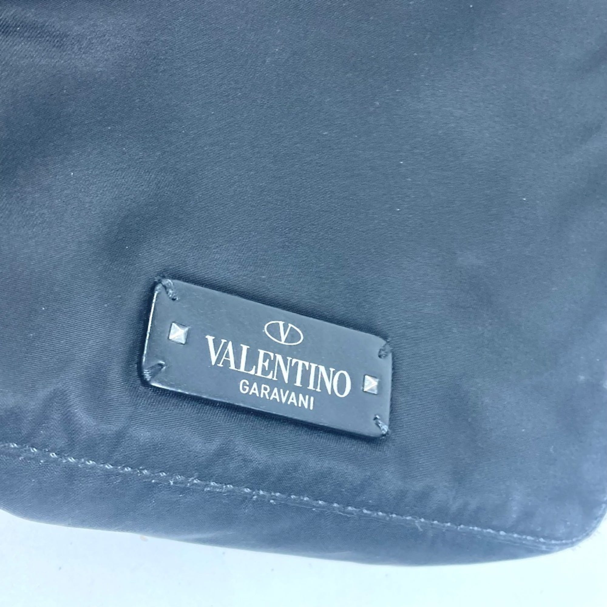 Valentino Black White Nylon Pochette Shoulder Bag (Pre-Owned)