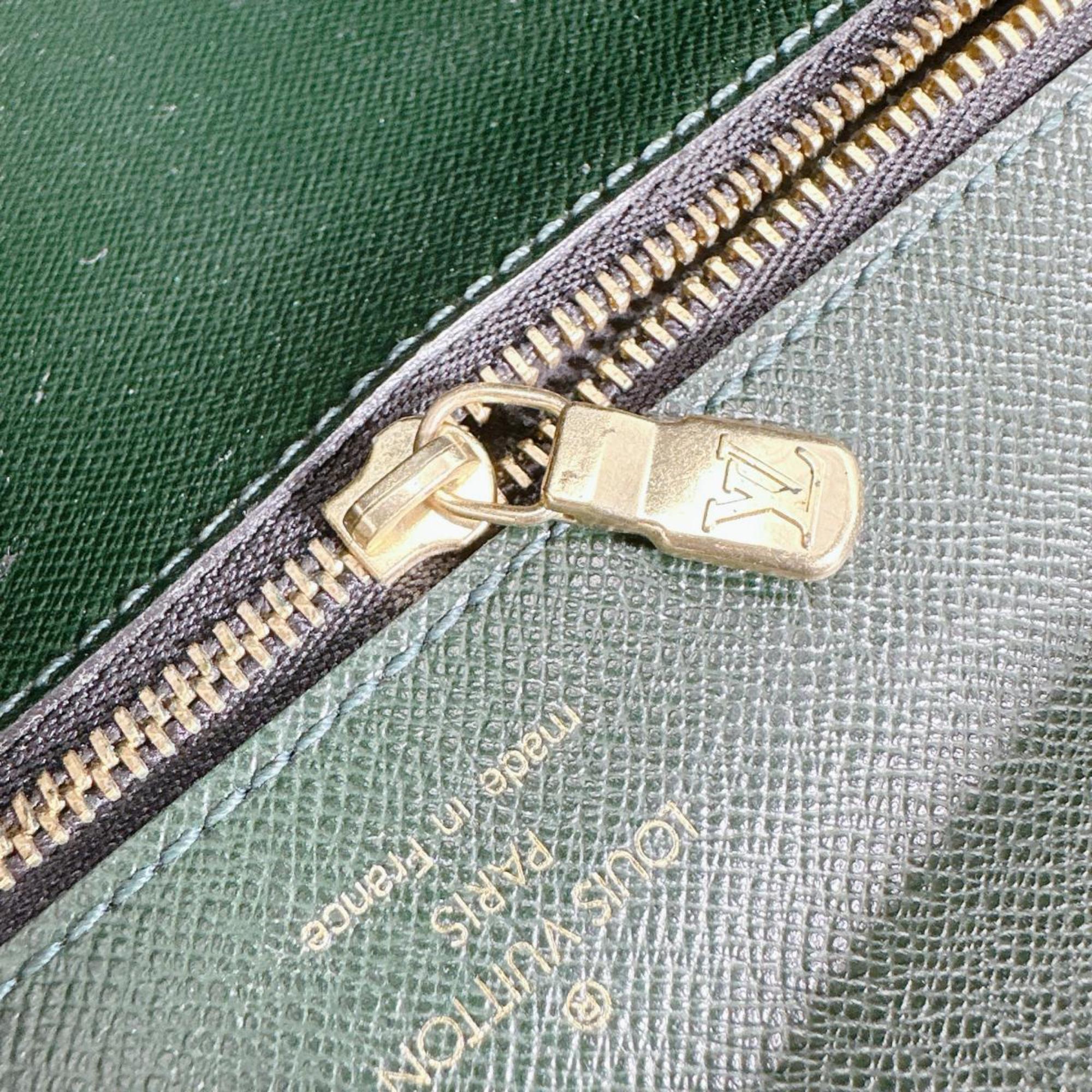 Louis Vuitton Episea Green Taiga Leather Clutch Bag (Pre-Owned)