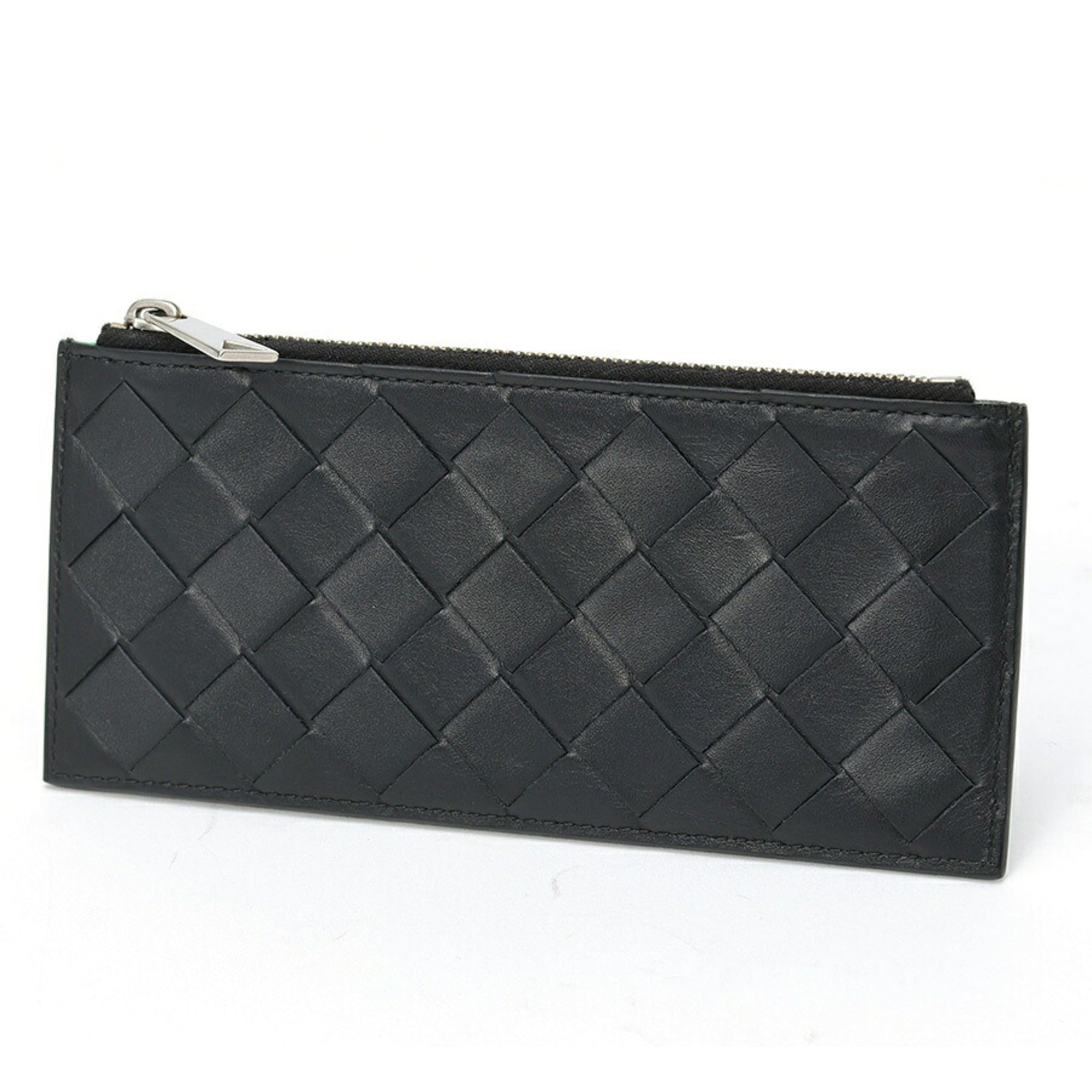 Bottega Veneta Black Green Leather Coin Purse/Coin Case (Pre-Owned)