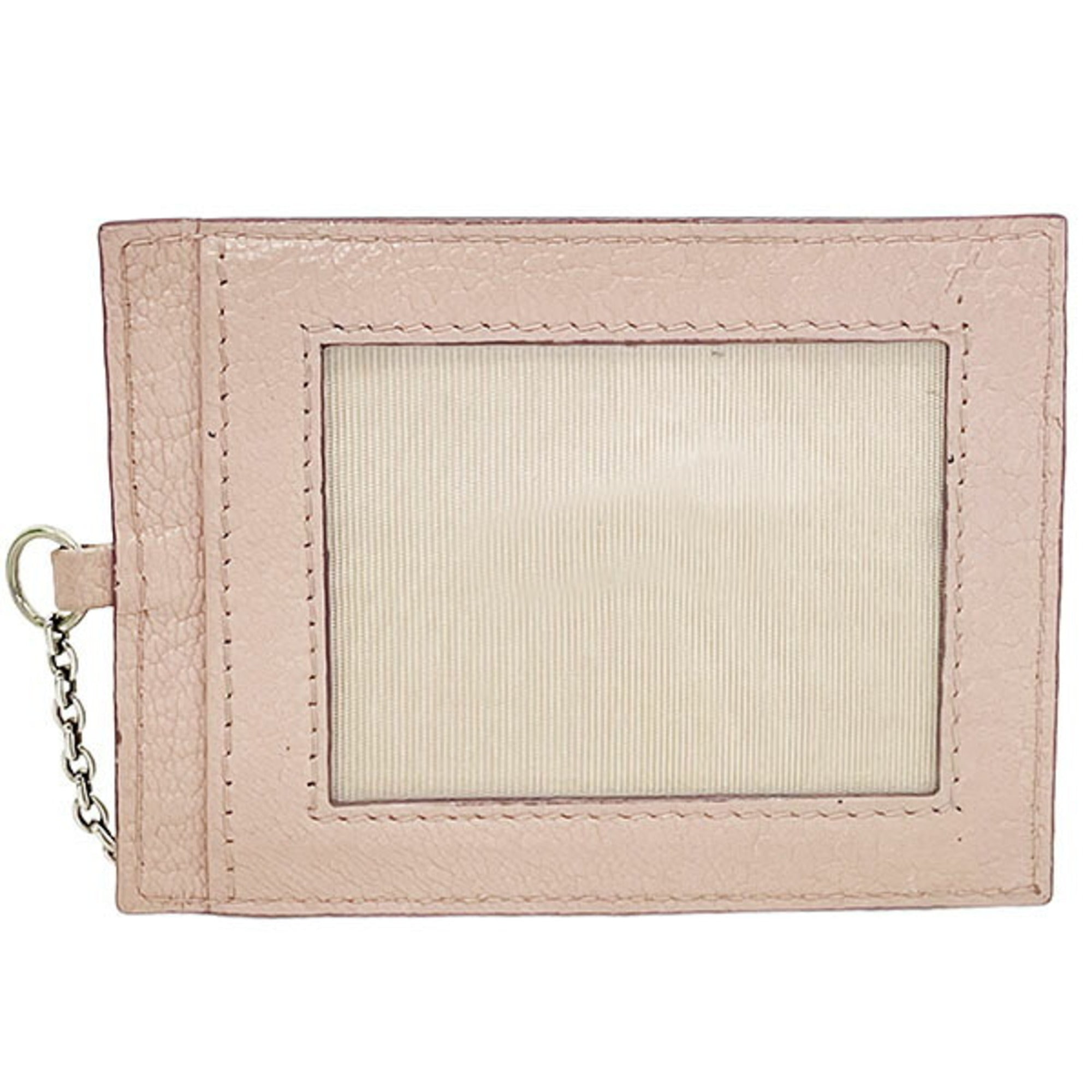 Miu Miu Beige Pink Pink Leather Long Wallet (Bi-Fold) (Pre-Owned)