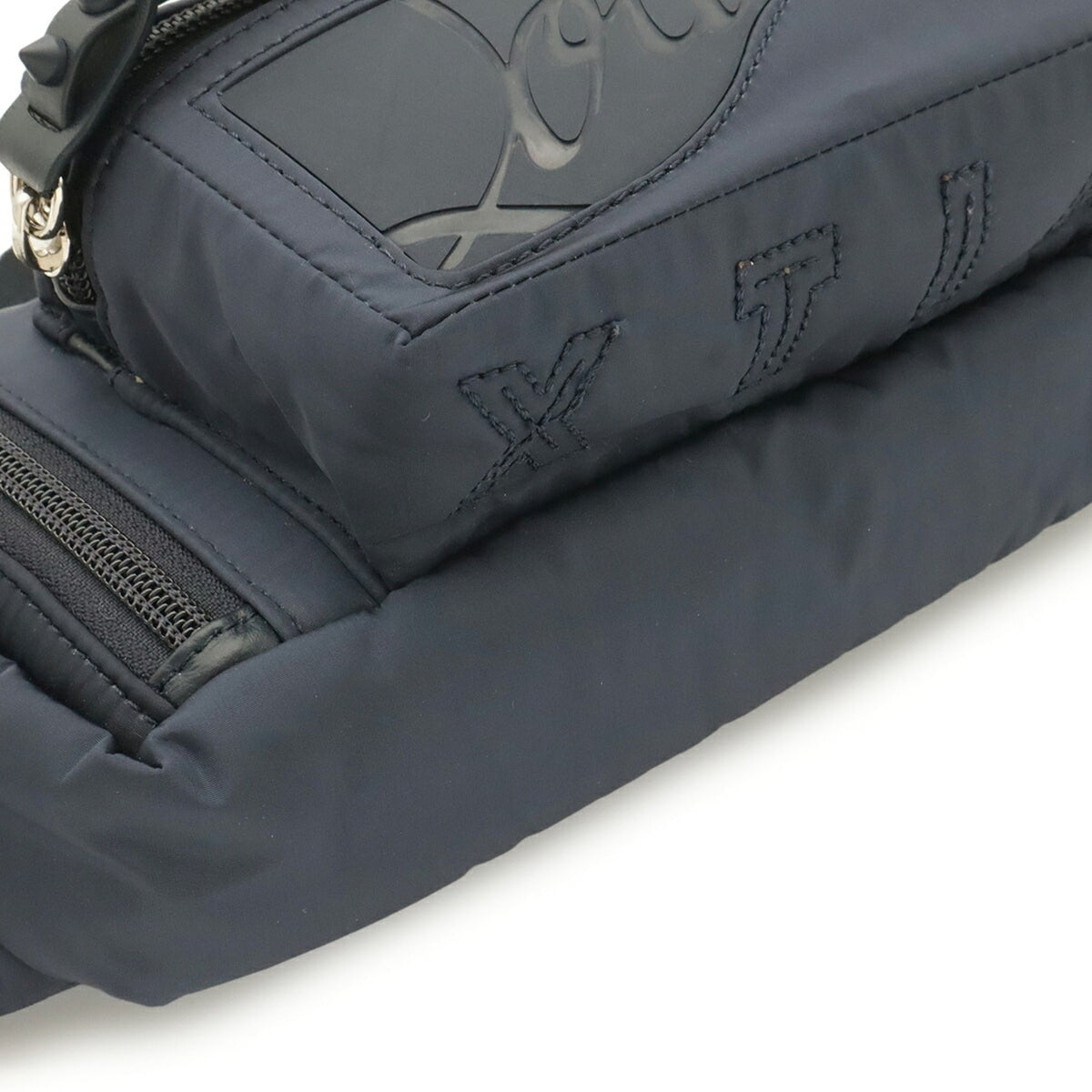Christian Louboutin Navy Nylon Leather Rubber Fanny Pack (Pre-Owned)