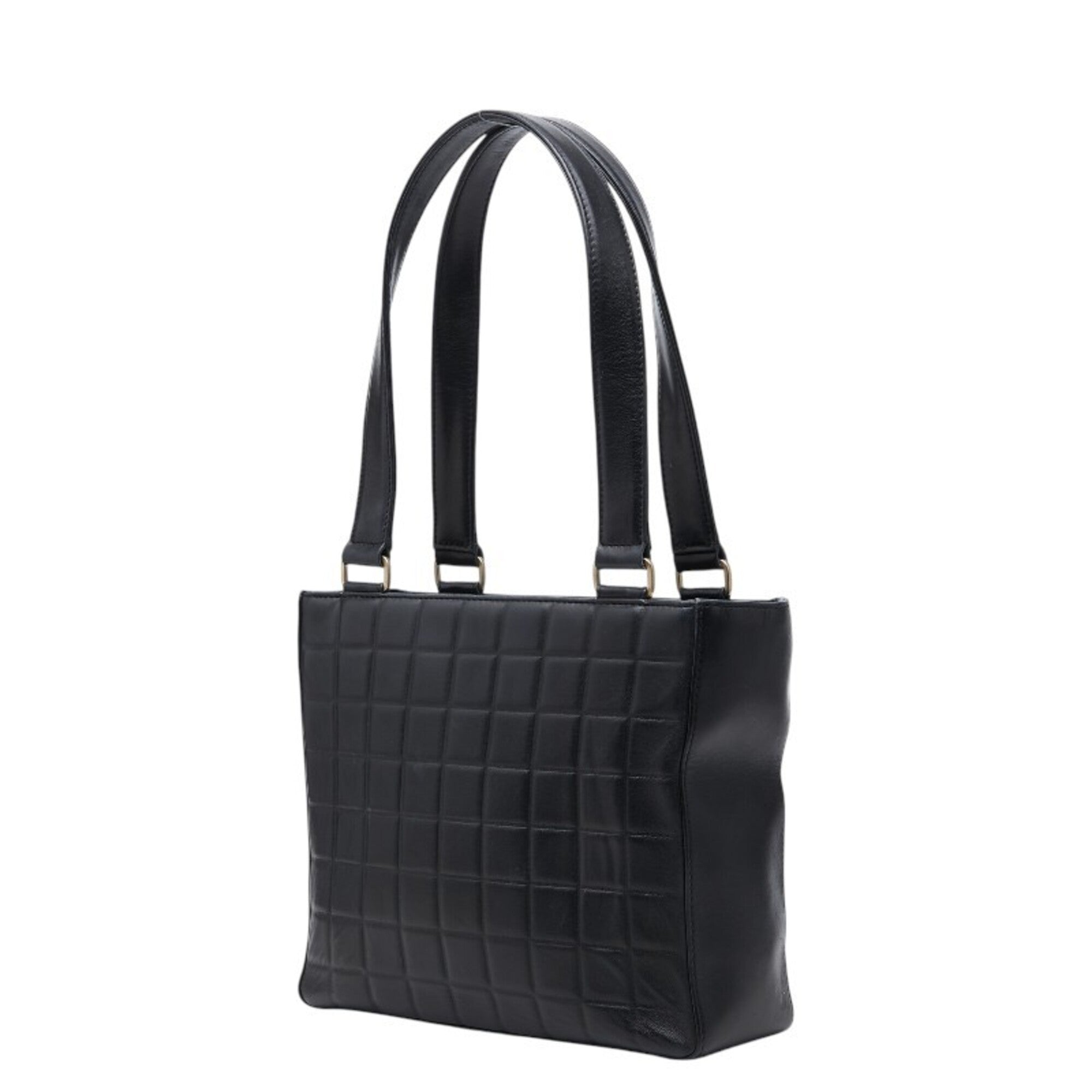 Chanel Black Leather Shoulder Bag Tote Bag (Pre-Owned)