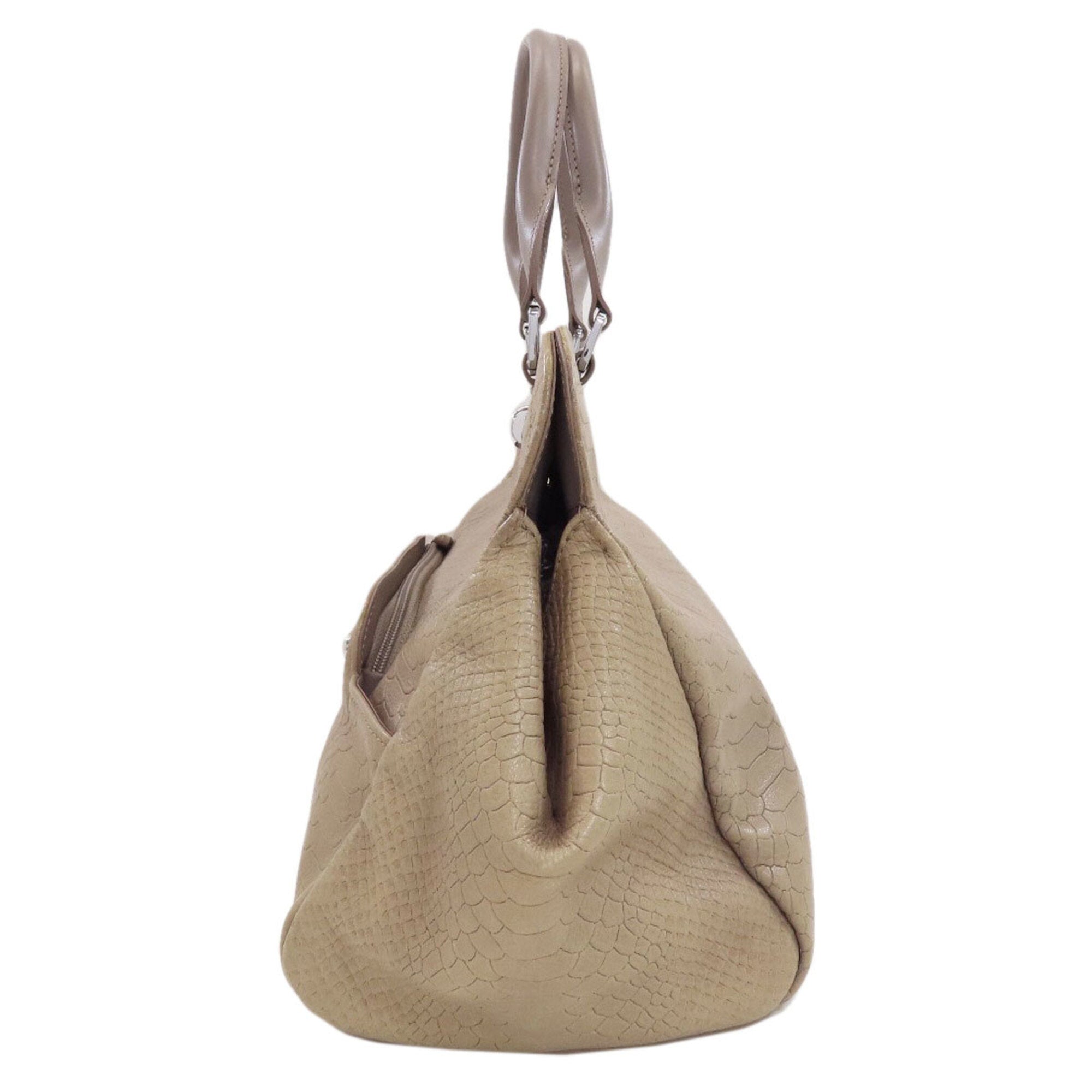 Longchamp Grayish Leather Tote Bag (Pre-Owned)