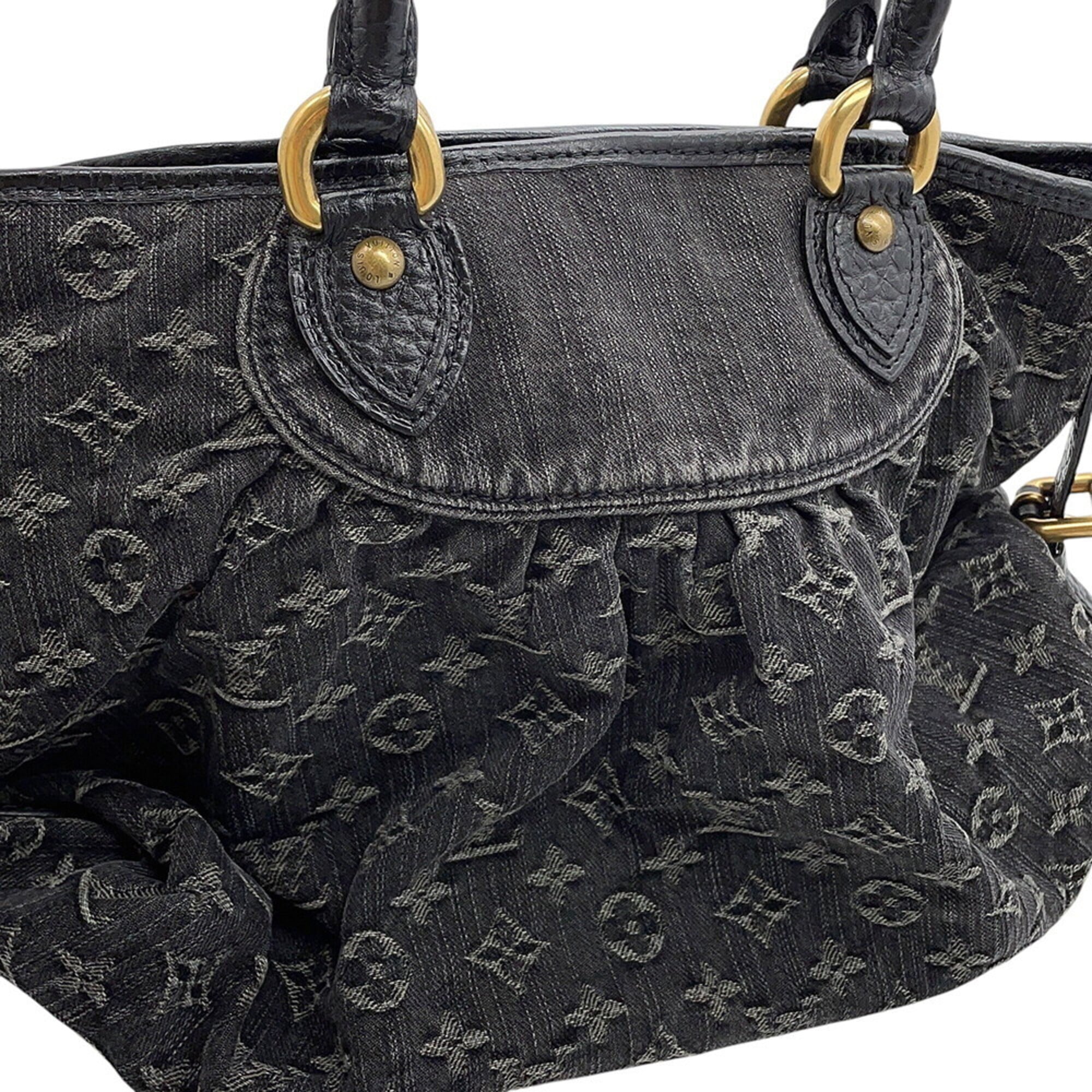 Louis Vuitton Monogram Denim Black Noir Monogram Denim Handbag Shoulder Bag (Pre-Owned)