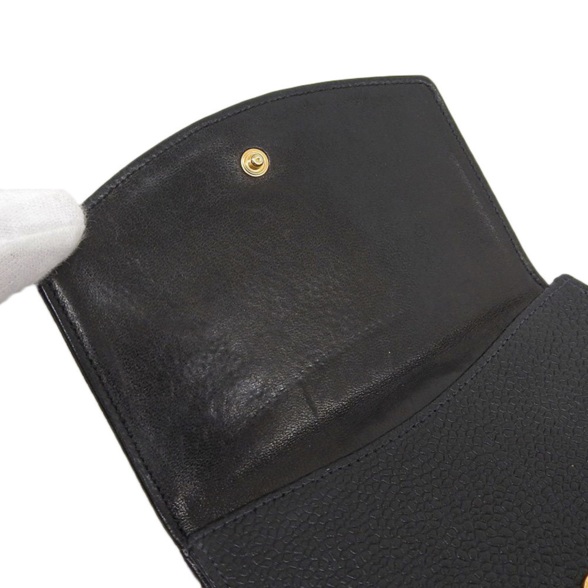 Chanel Black Grained Calfskin Wallet (Bi-Fold) (Pre-Owned)