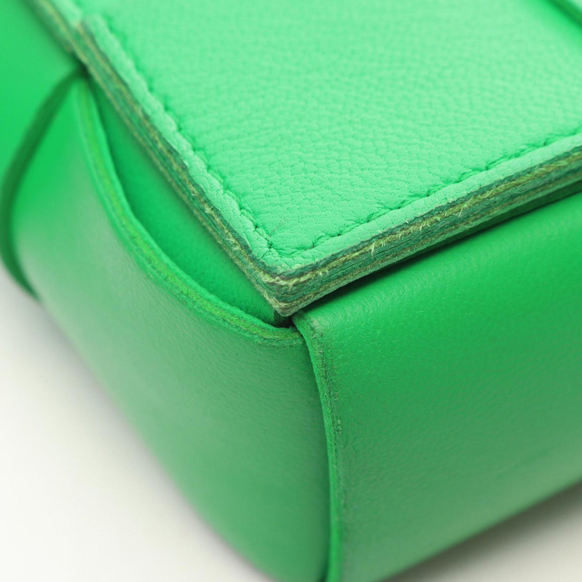 Bottega Veneta Green Leather Handbag Shoulder Bag (Pre-Owned)