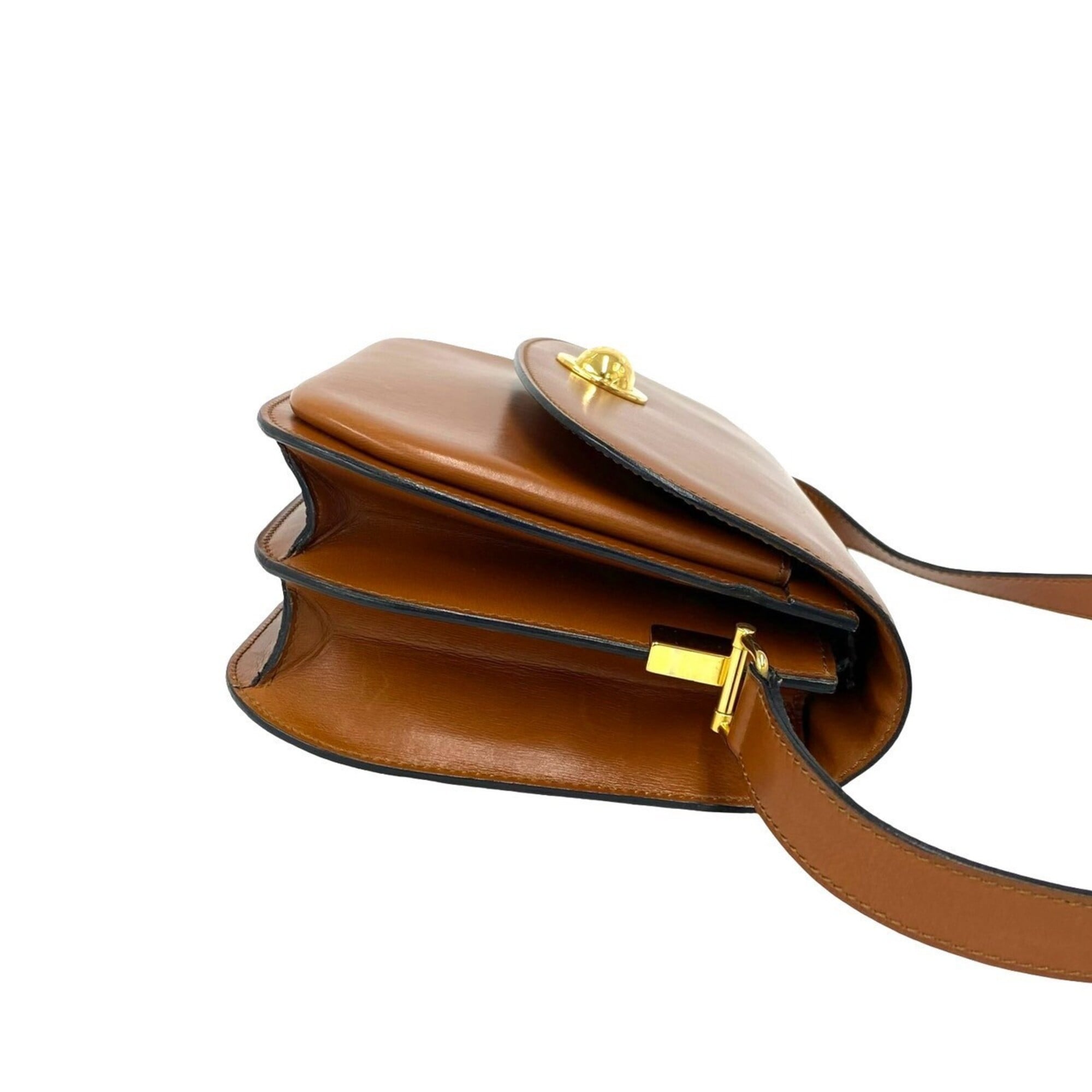Celine Brown Leather Pochette Shoulder Bag (Pre-Owned)