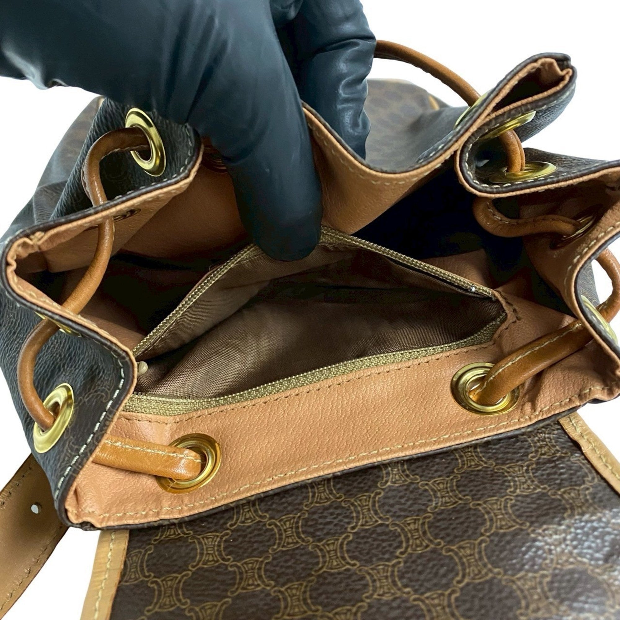 Celine Brown Leather Pvc Backpack (Pre-Owned)