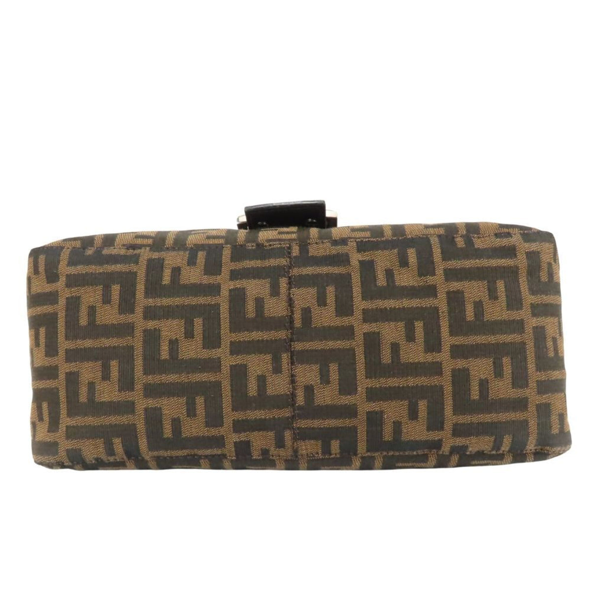 Fendi Zucca Black Brown Canvas Leather Shoulder Bag (Pre-Owned)