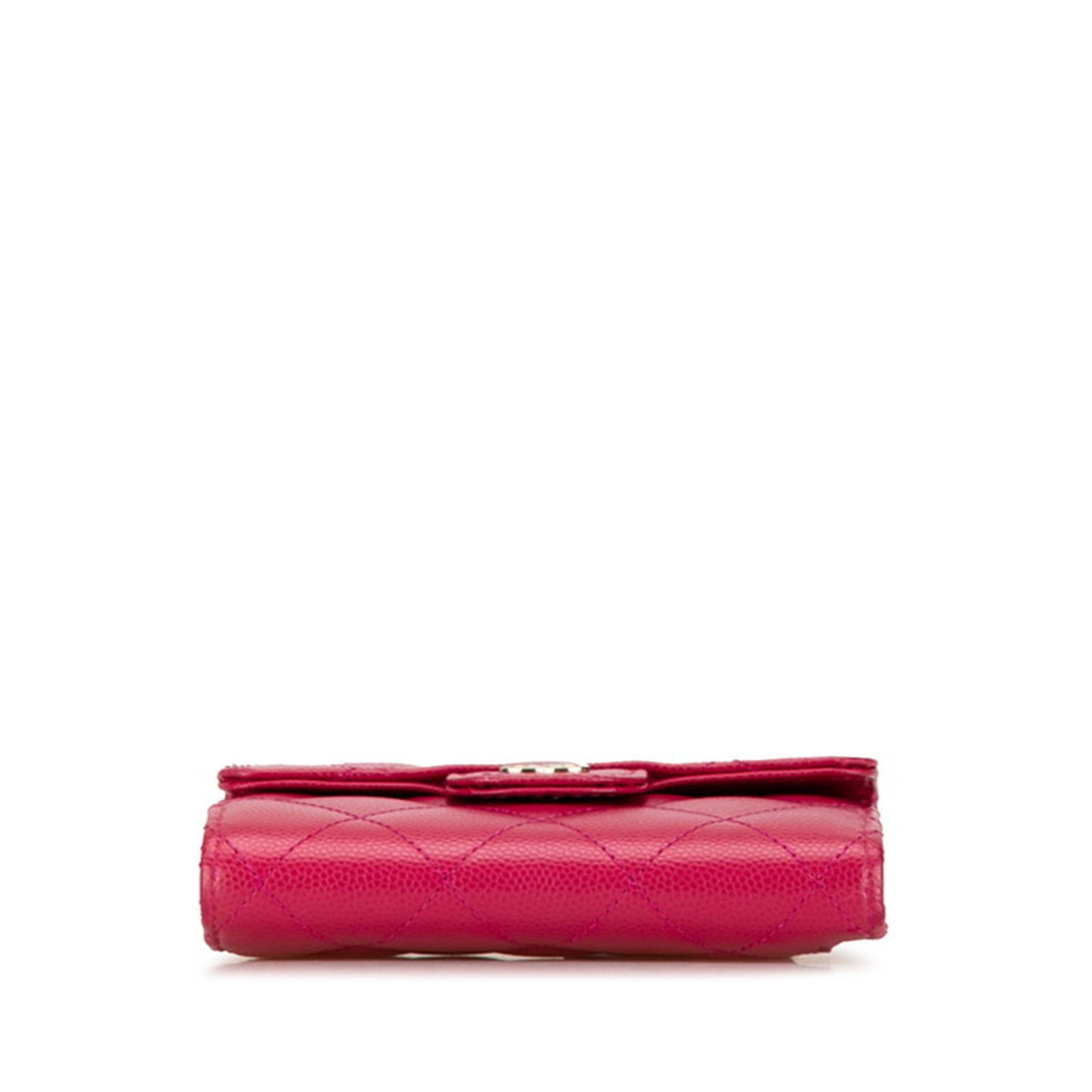 Chanel Pink Grained Calfskin Wallet (Bi-Fold) (Pre-Owned)