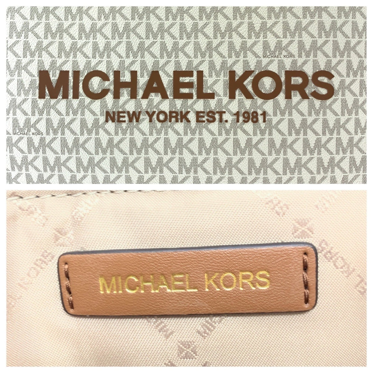 Michael Kors Brown White Pvc Shoulder Bag Tote Bag (Pre-Owned)