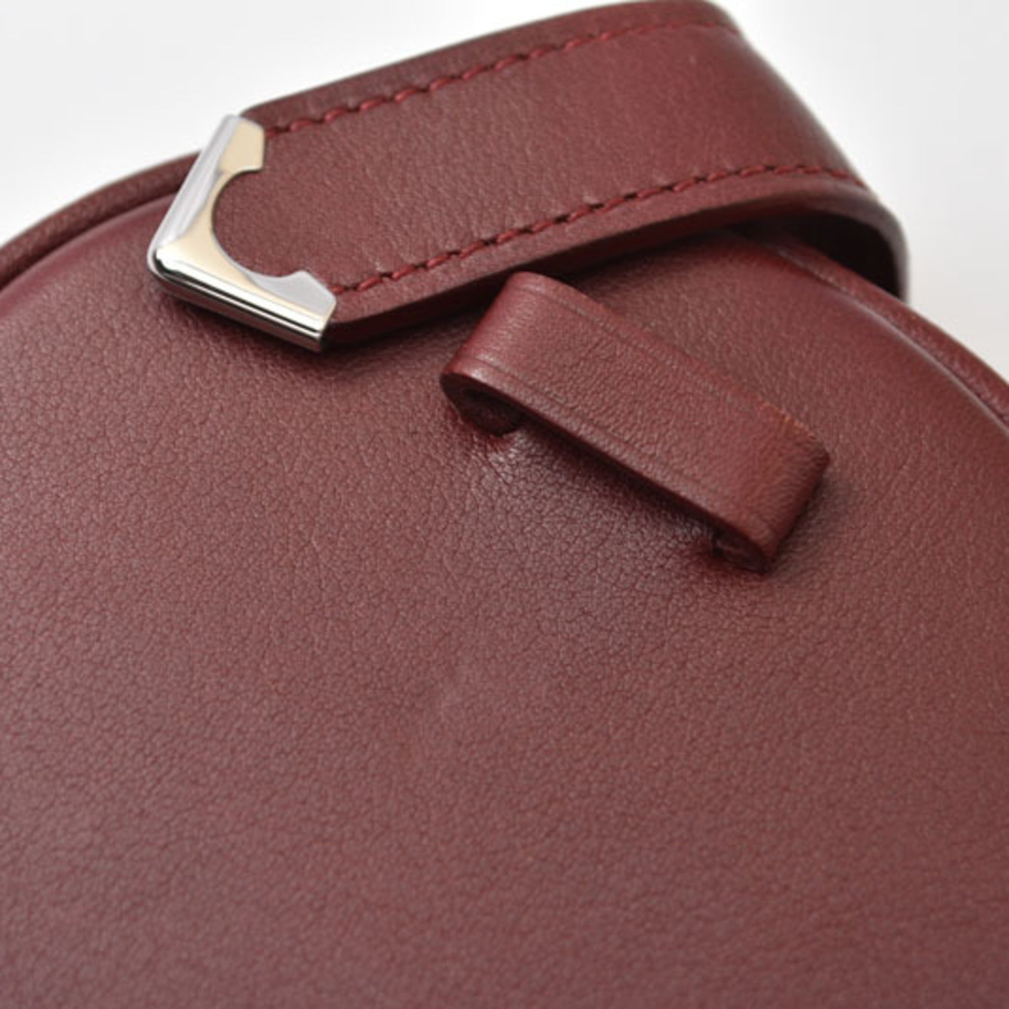 Cartier Must Bordeaux Leather Coin Purse/Coin Case (Pre-Owned)