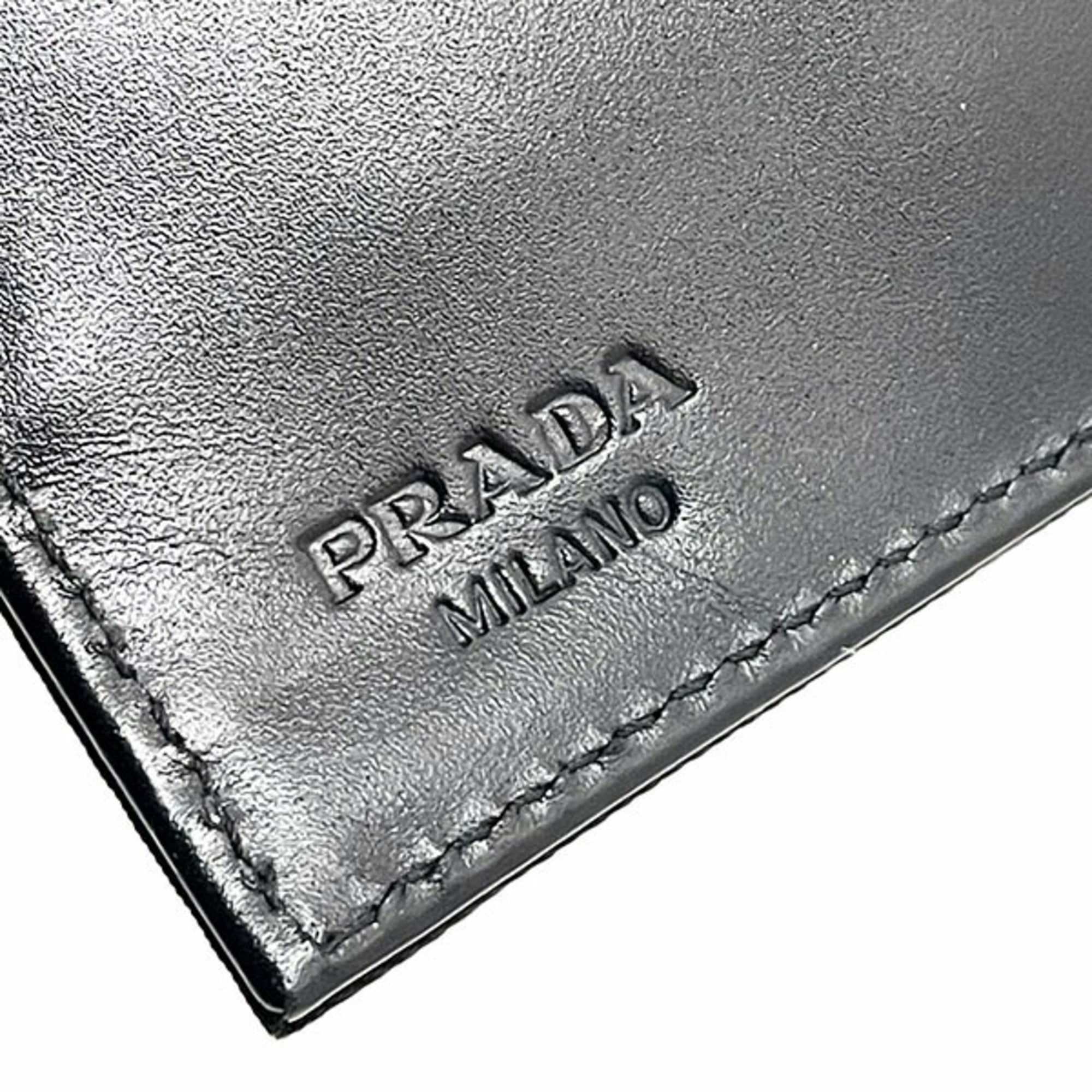 Prada Black Nero Nylon Leather Wallet (Tri-Fold) (Pre-Owned)