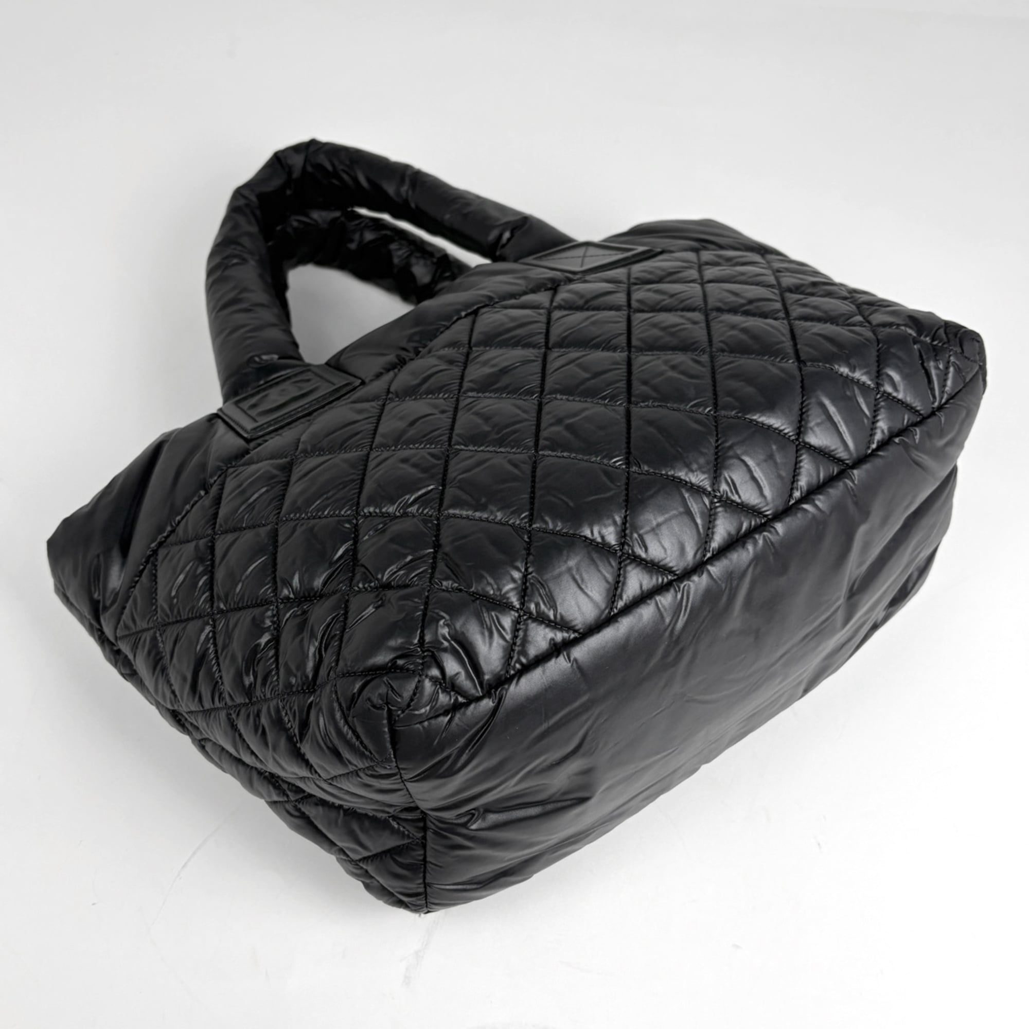 Chanel Coco Cocoon Black Nylon Leather Handbag Tote Bag (Pre-Owned)