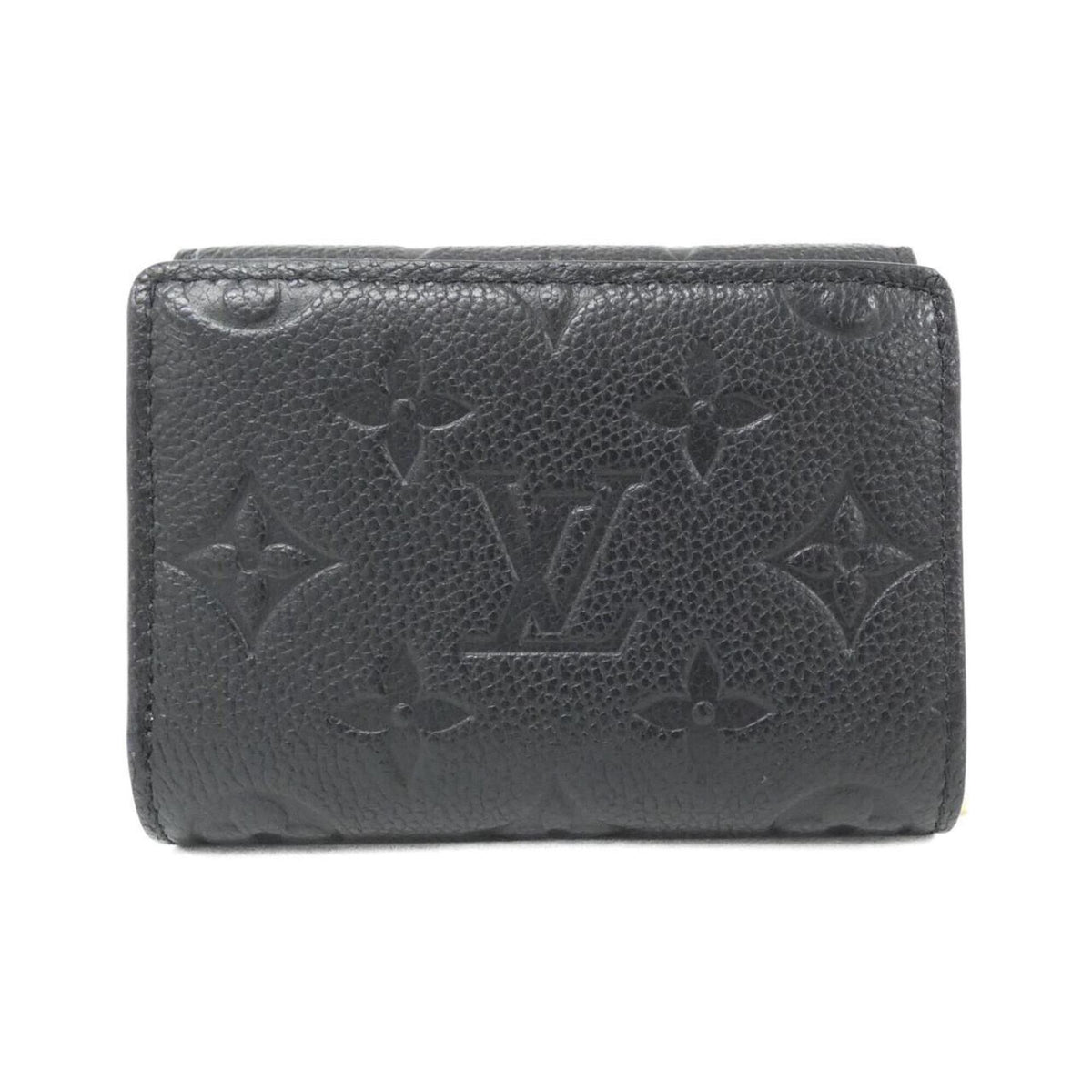 Louis Vuitton Black Leather Wallet (Tri-Fold) (Pre-Owned)