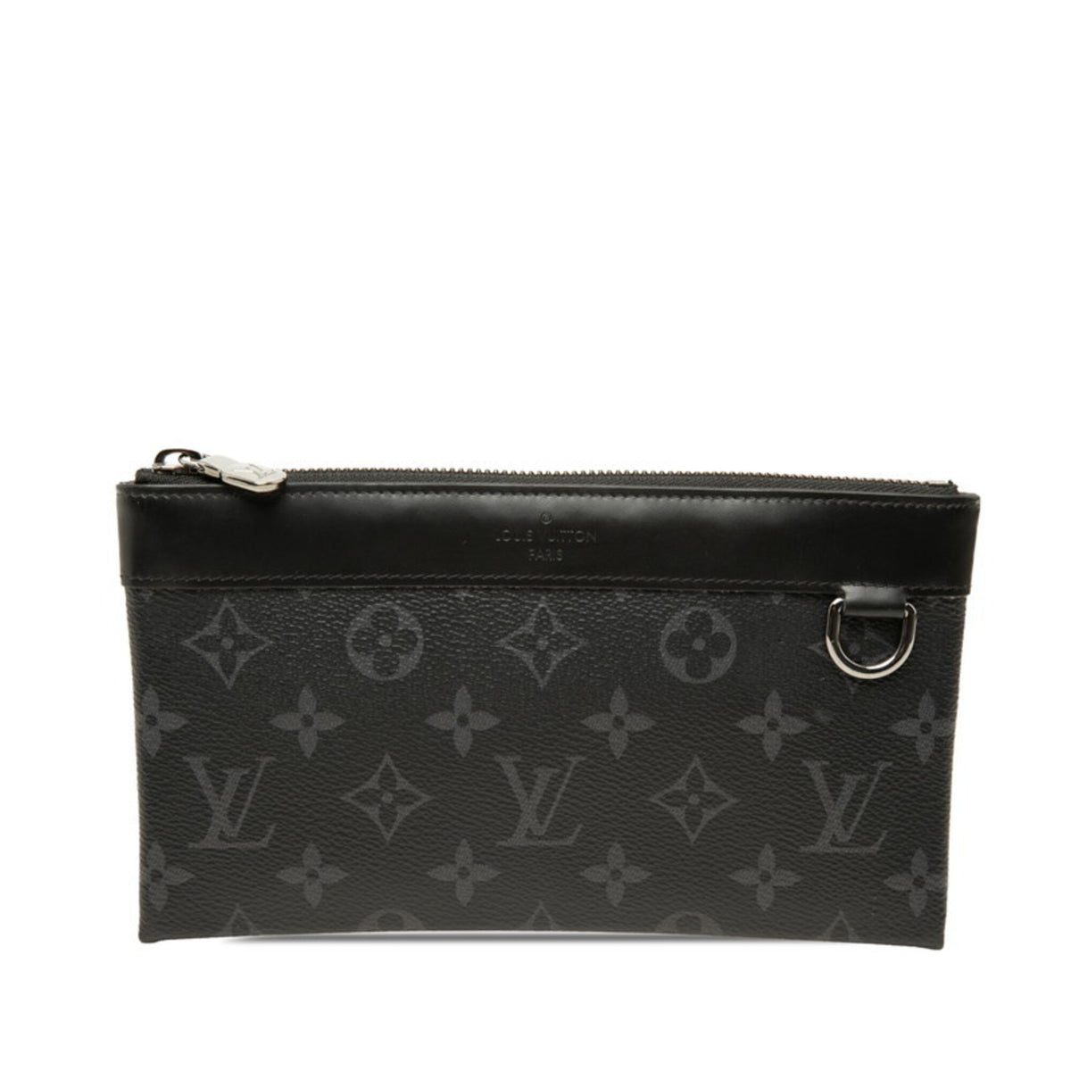 Louis Vuitton Black Pvc Leather Clutch Bag Handbag Pochette Pouch (Pre-Owned)