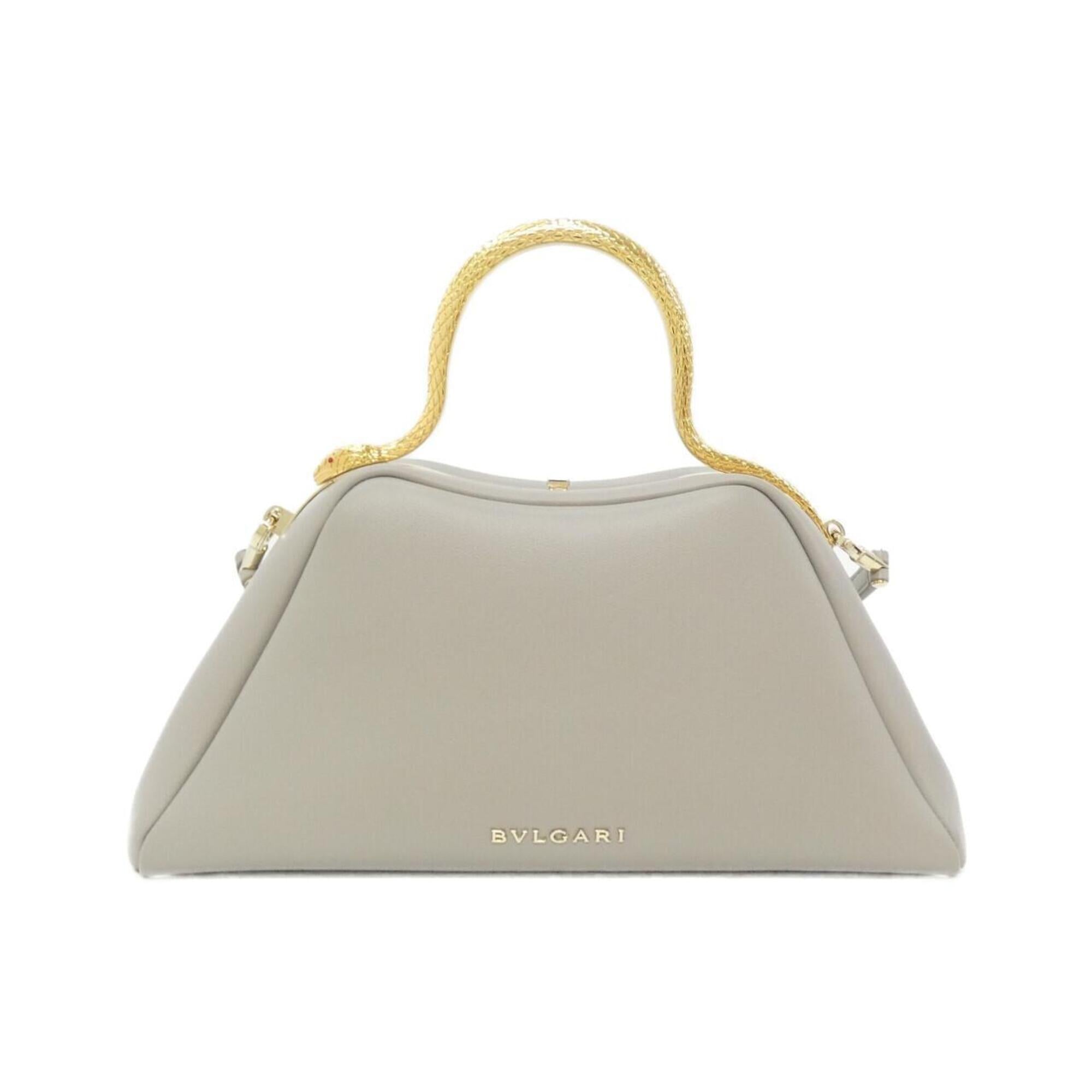 Bvlgari Gray Leather Handbag (Pre-Owned)