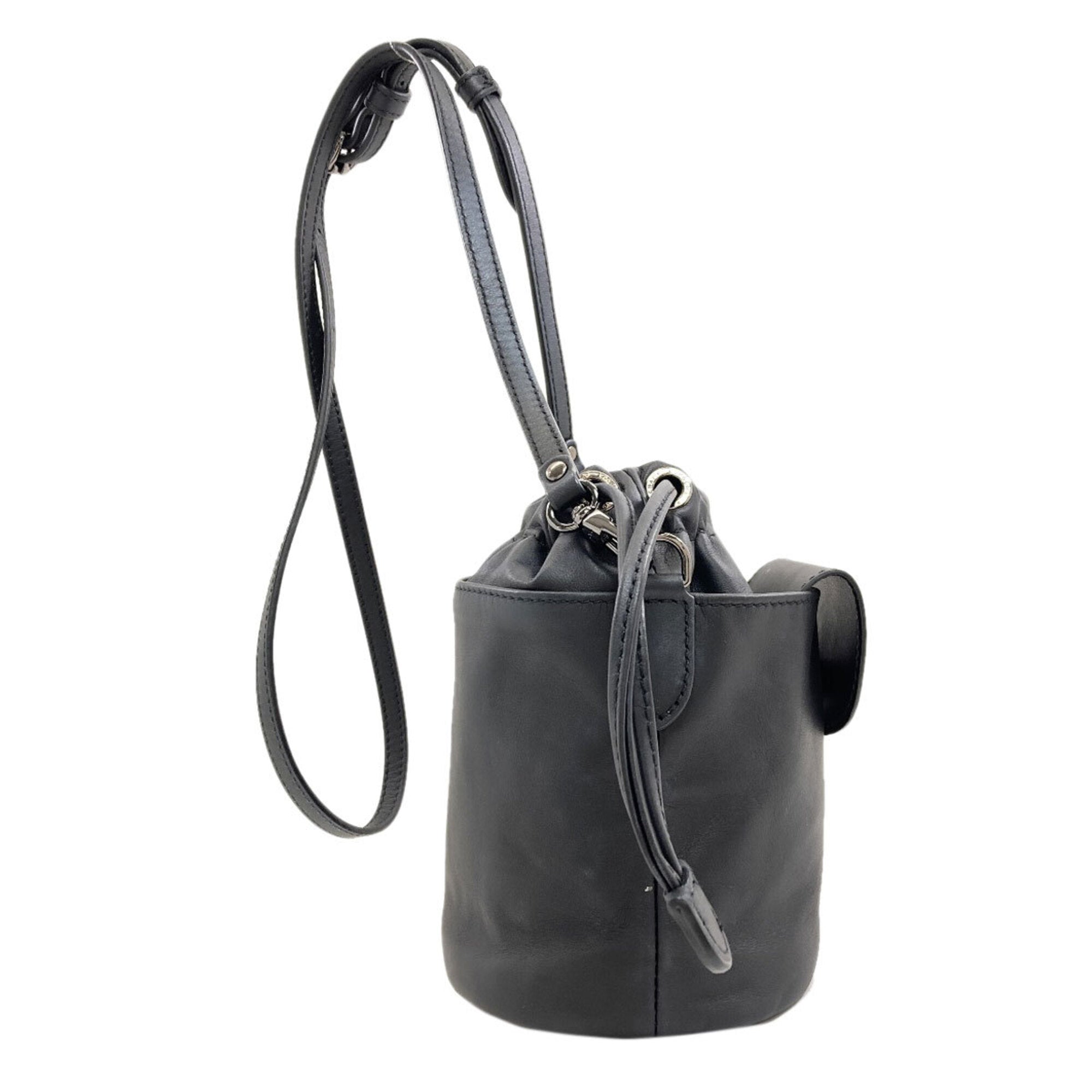 Longchamp Black Leather Shoulder Bag (Pre-Owned)