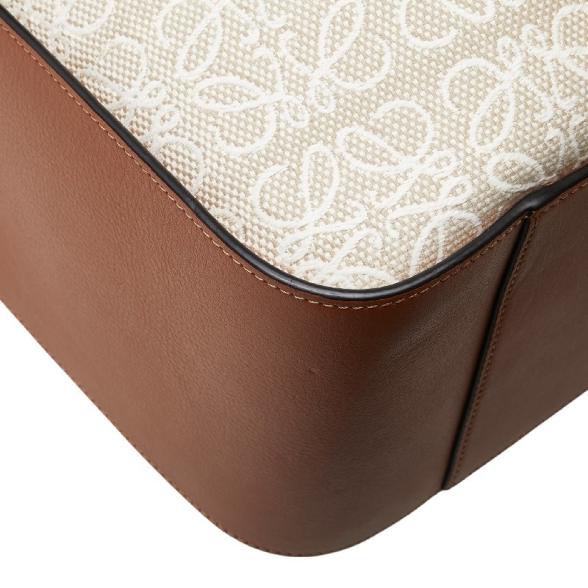 Loewe Beige Brown Canvas Leather Handbag Shoulder Bag (Pre-Owned)