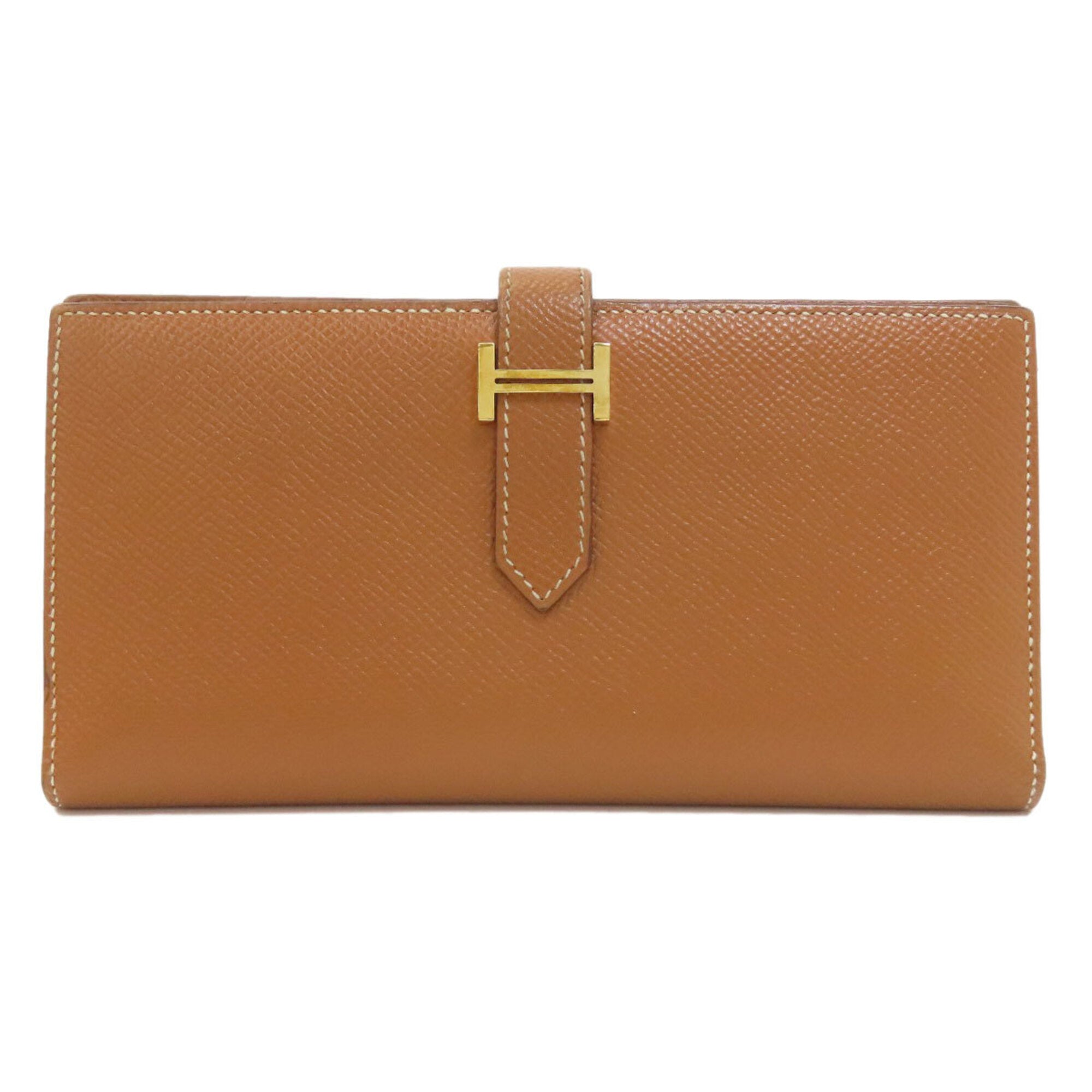 Hermes Gold Brown Epsom Leather Long Wallet (Bi-Fold) (Pre-Owned)
