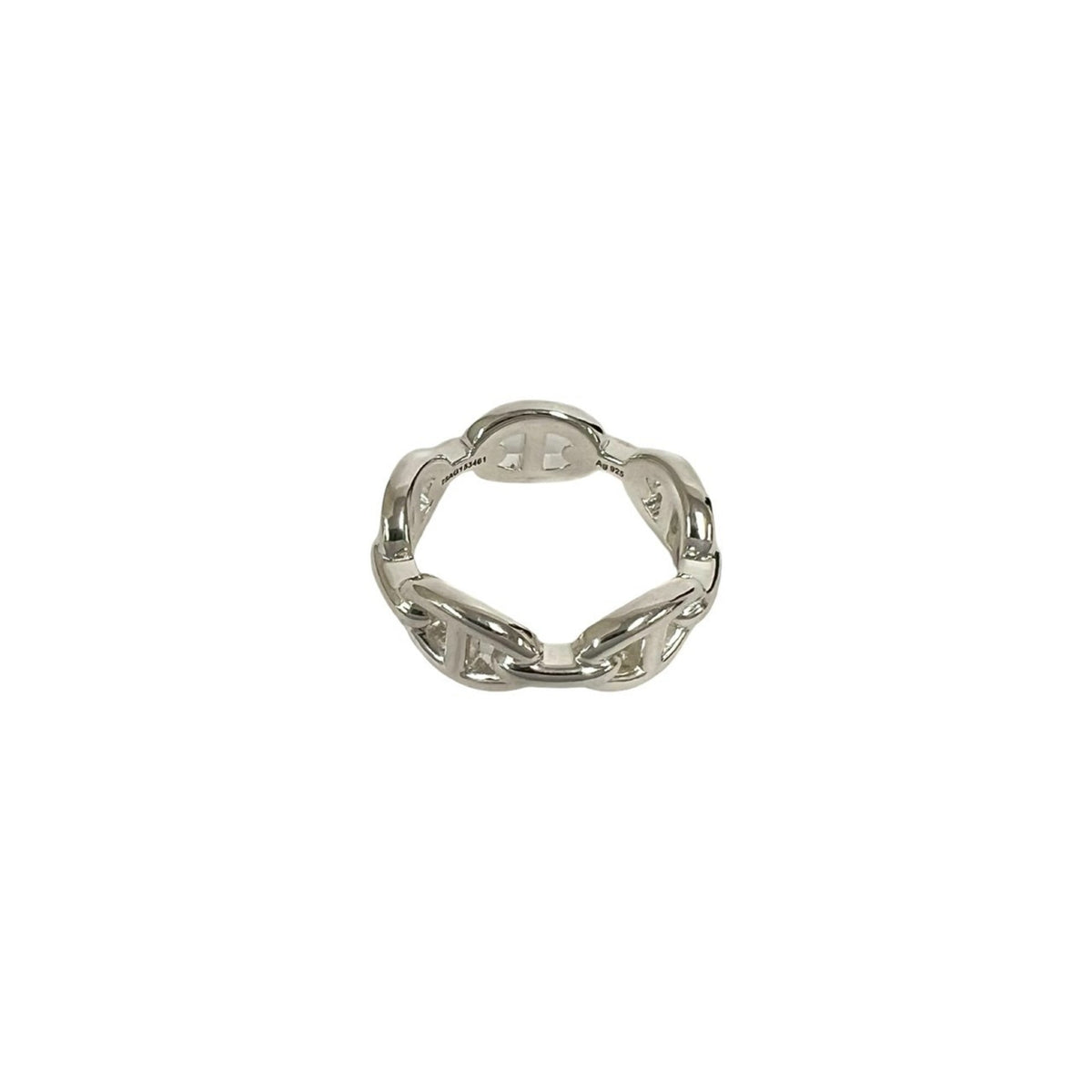 Hermes Silver Silver 925 Band Ring (Pre-Owned)