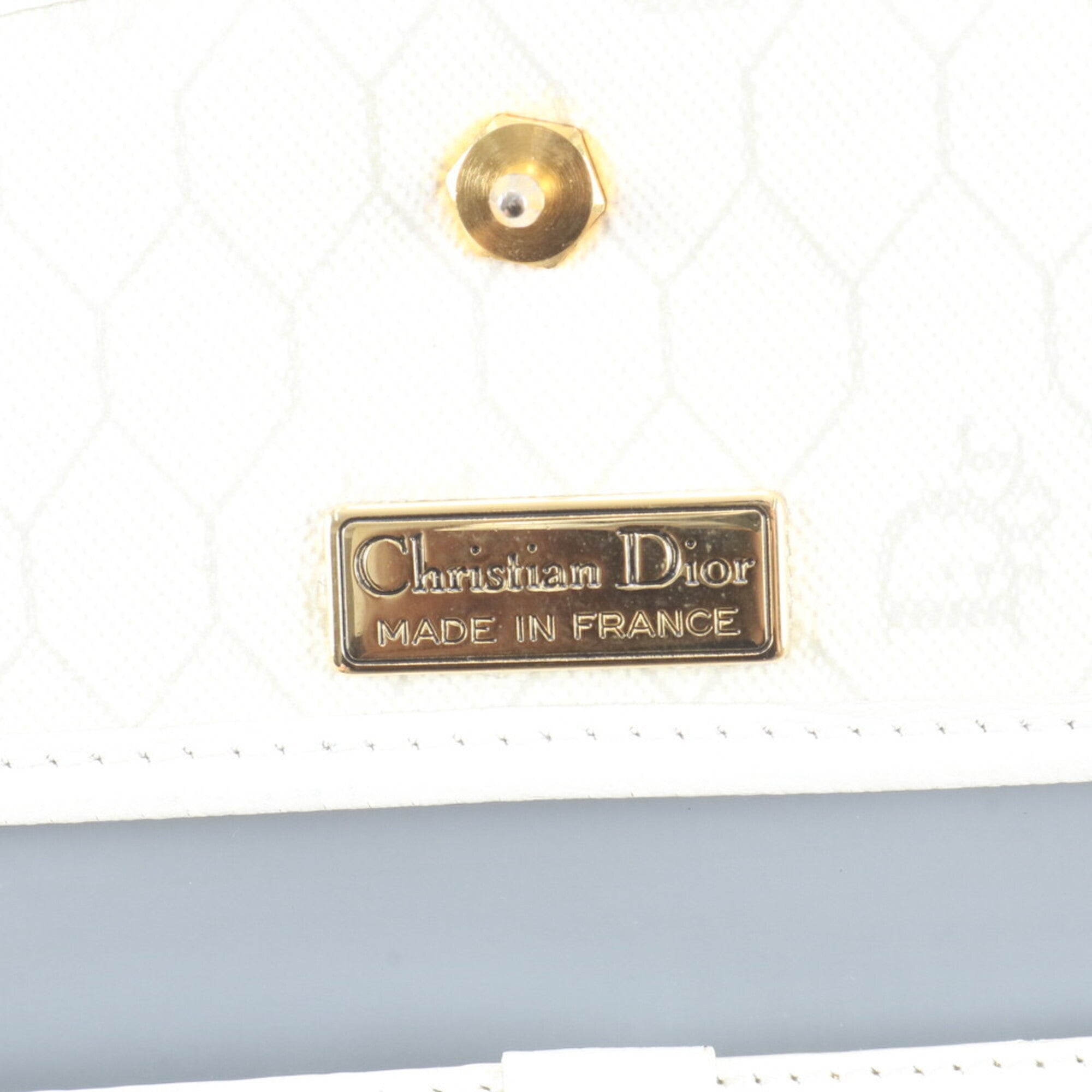 Christian Dior White Leather Crossbody Bag Shoulder Bag Tote Bag (Pre-Owned)