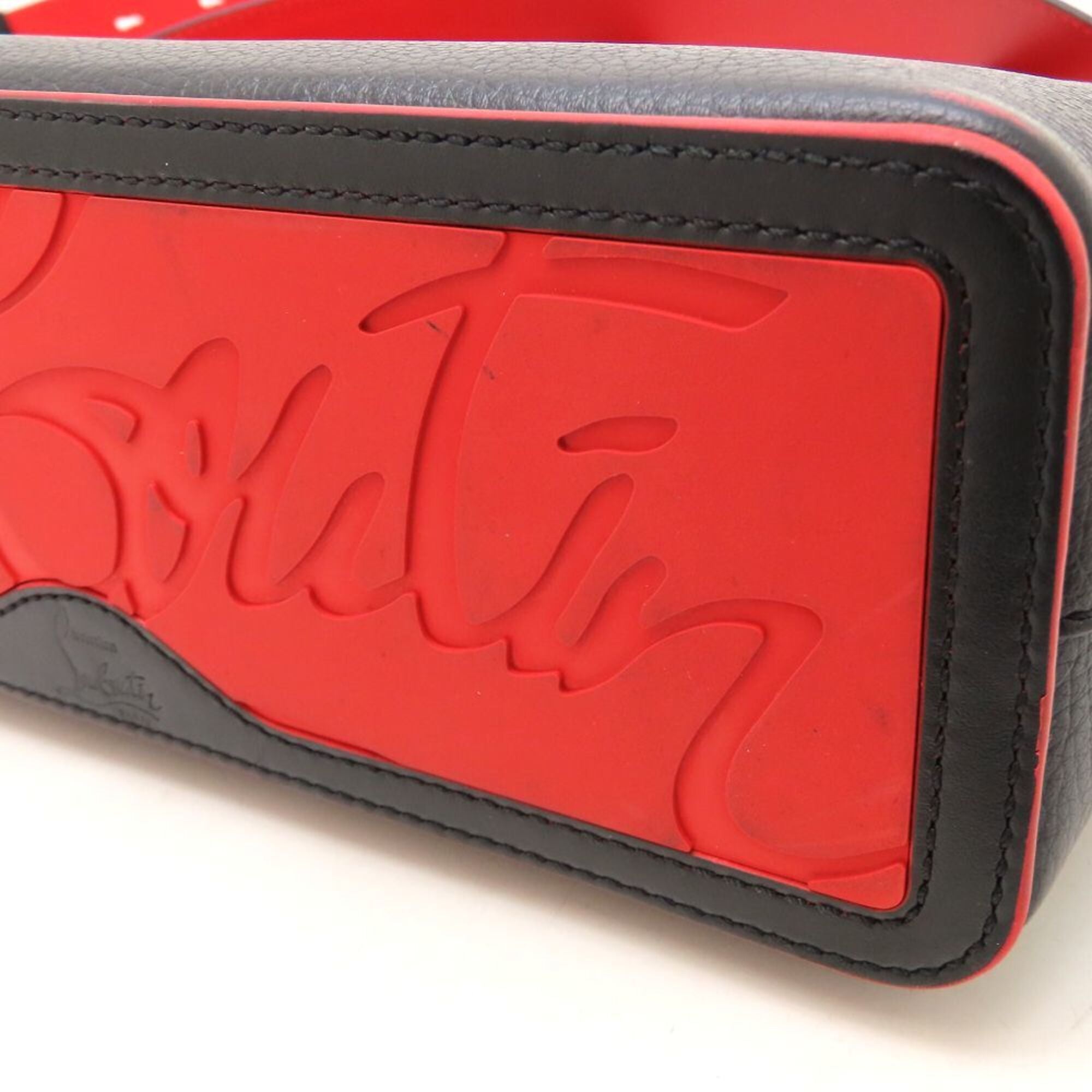 Christian Louboutin Black Red Color Leather Handbag (Pre-Owned)