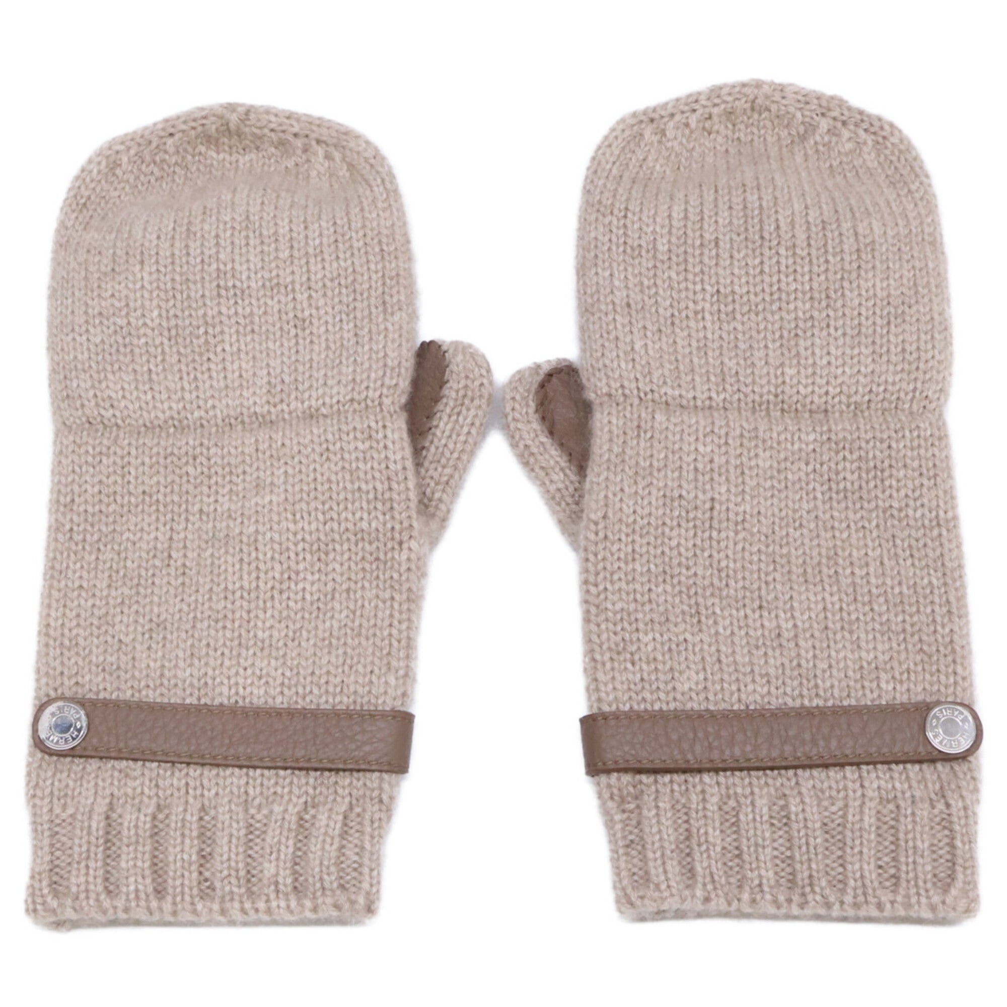 Hermes Beige Cashmere Mittens (Pre-Owned)