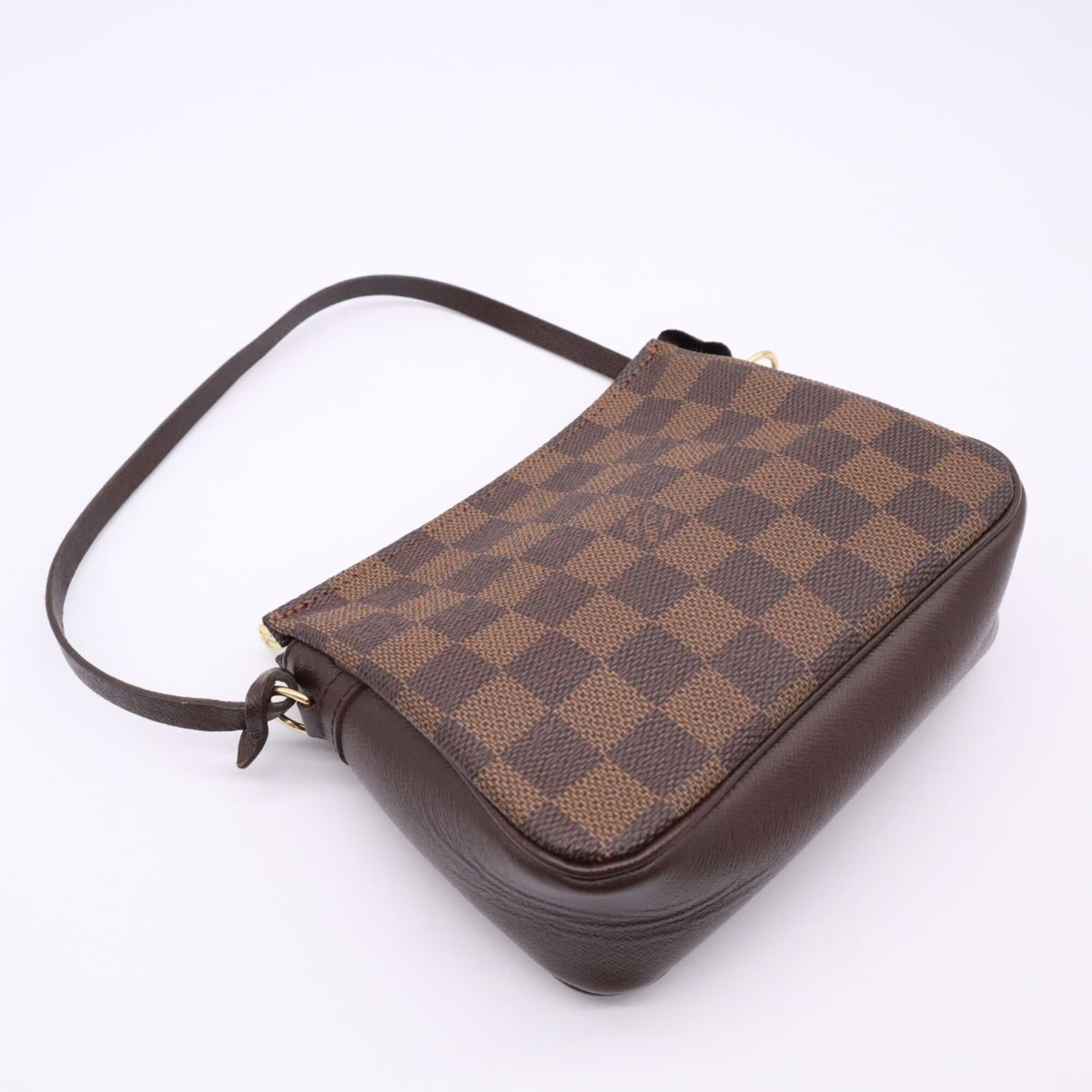 Louis Vuitton Beige Brown Coated Canvas Leather Handbag (Pre-Owned)