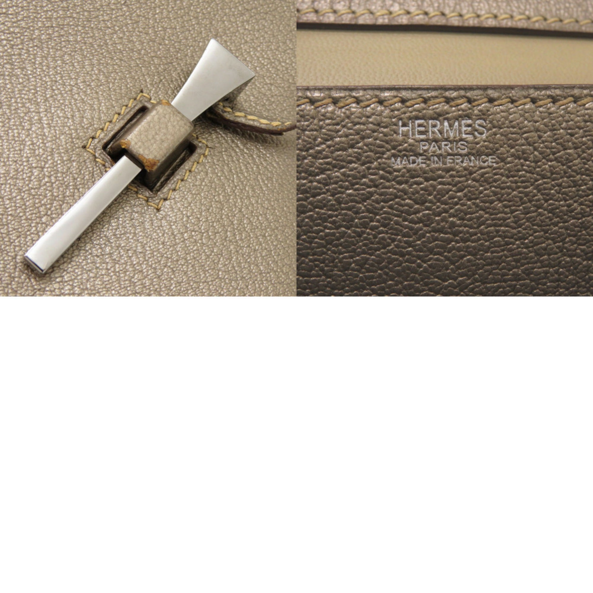 Hermes Brown Chevre Leather Shoulder Bag (Pre-Owned)