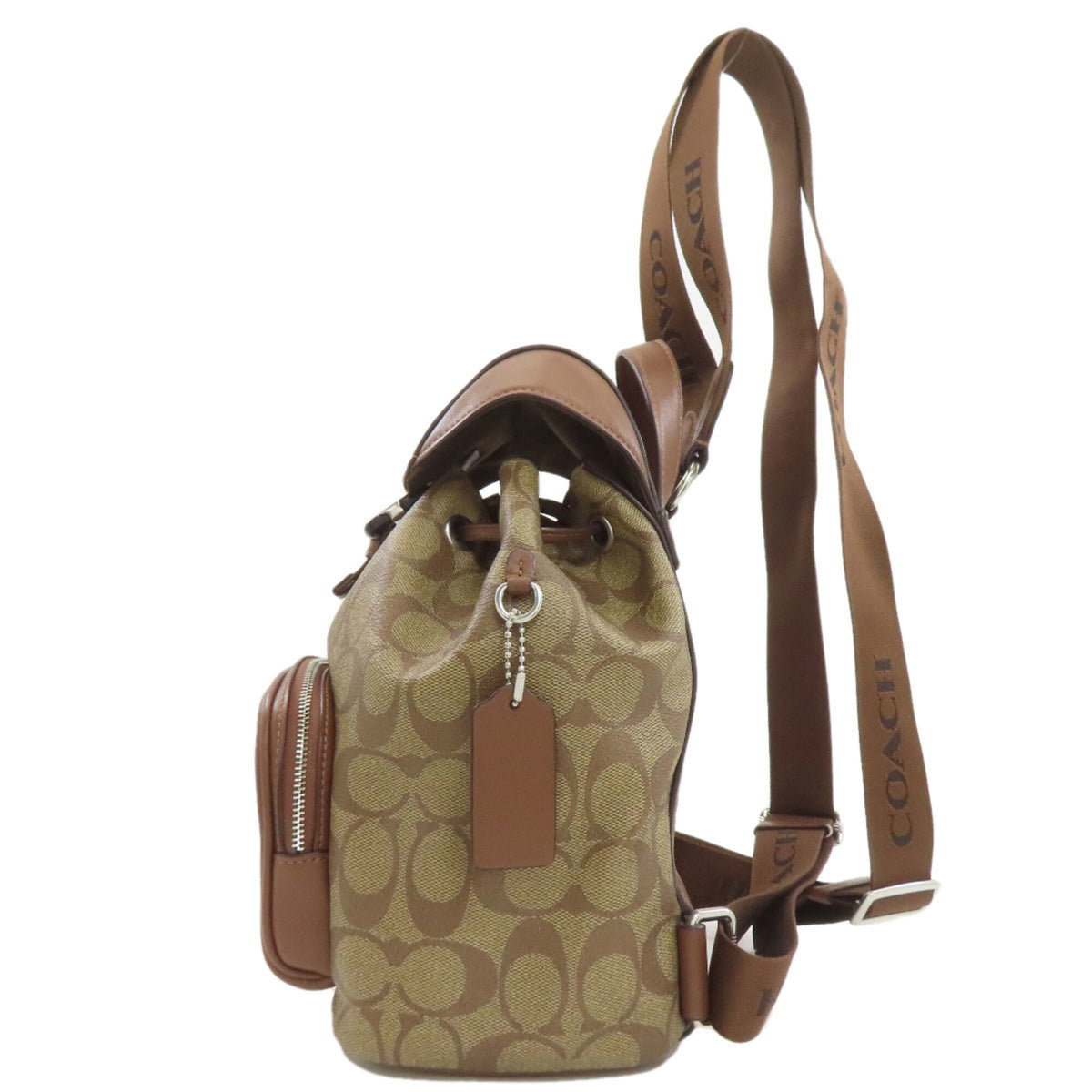 Coach Signature Brown Pvc Leather Backpack (Pre-Owned)