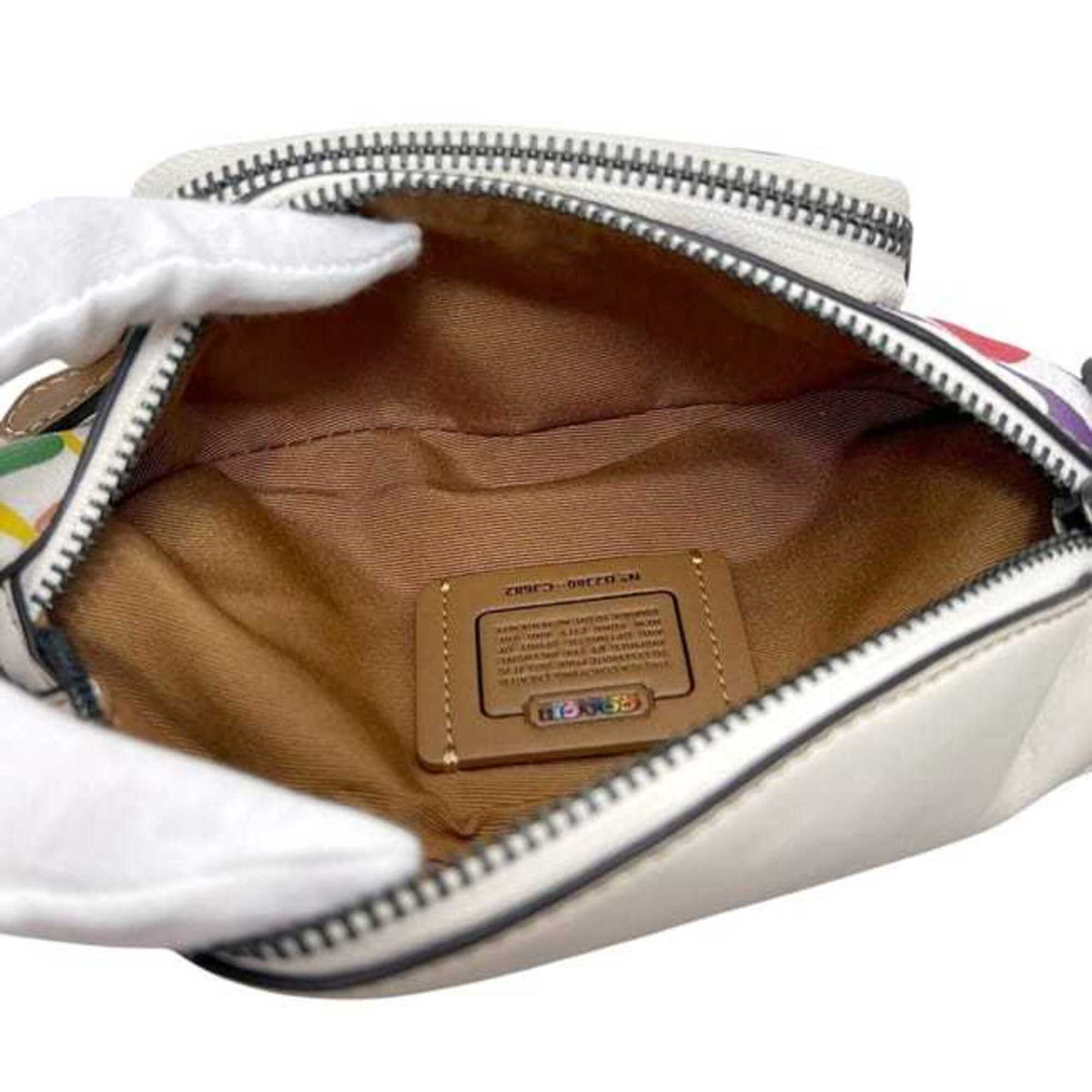 Coach Signature Multi-Color White Pvc Leather Sling Bag (Pre-Owned)