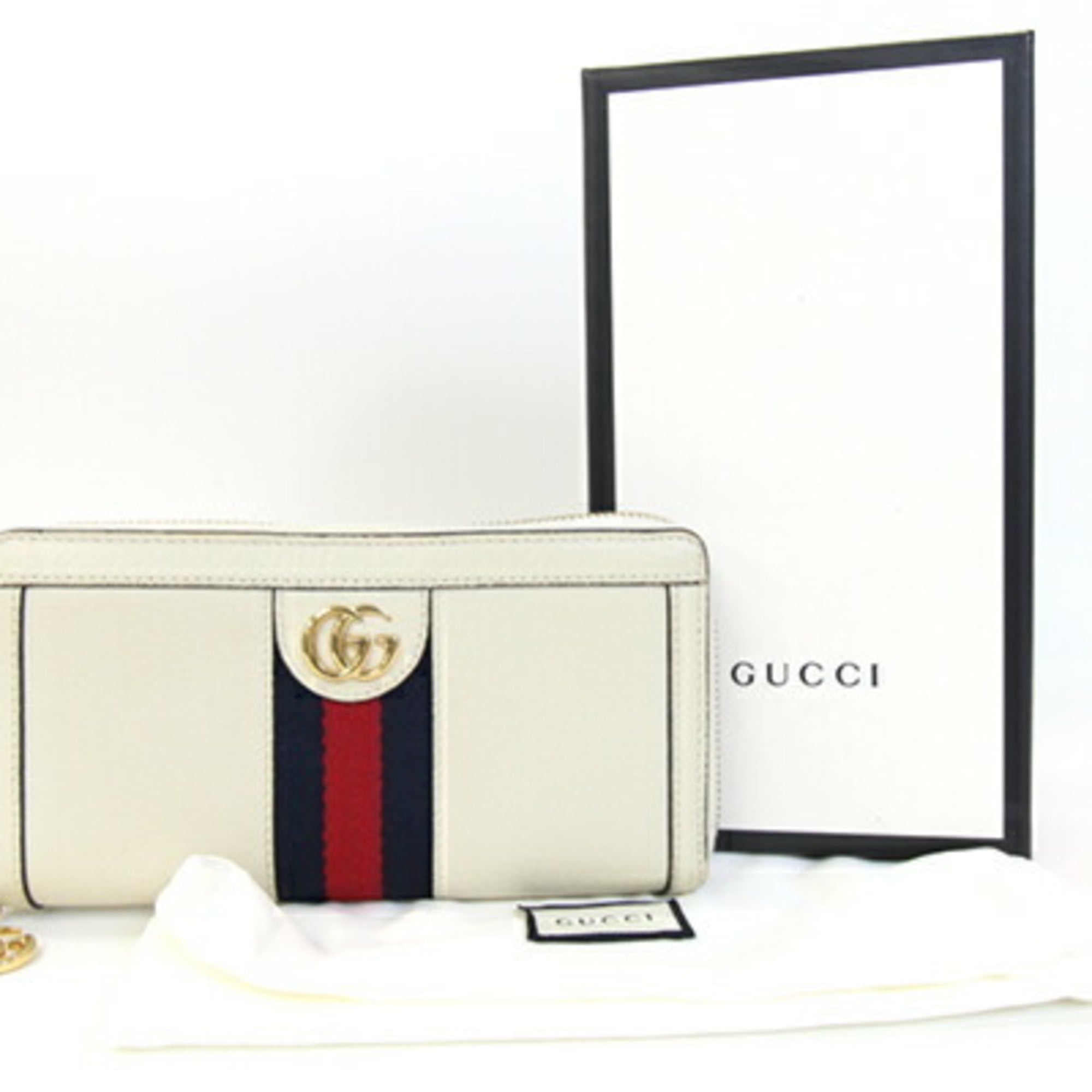 Gucci Ophidia Ivory Leather Long Wallet (Bi-Fold) (Pre-Owned)