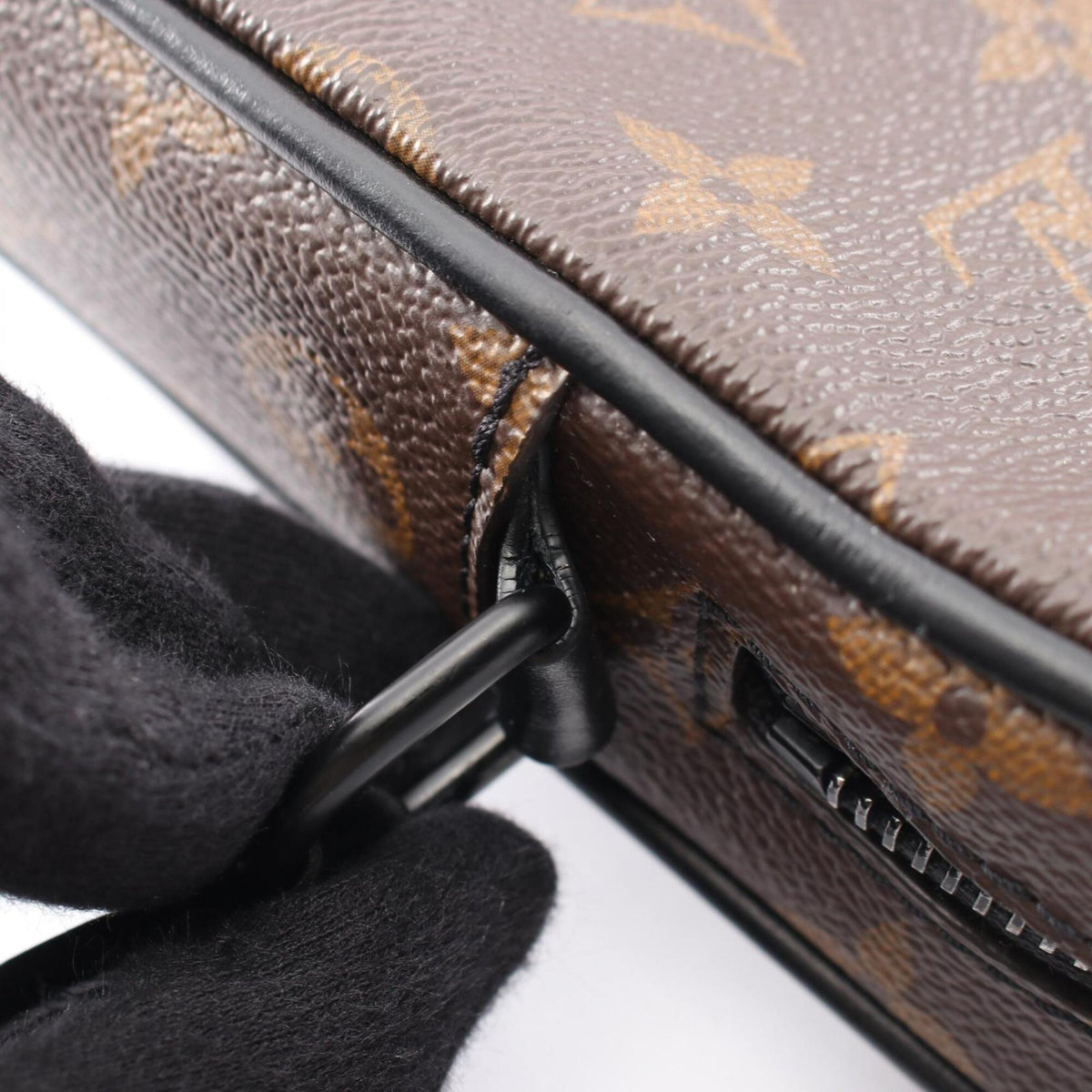Louis Vuitton Black Brown Monogram Macassar Coated Canvas Leather Shoulder Bag (Pre-Owned)