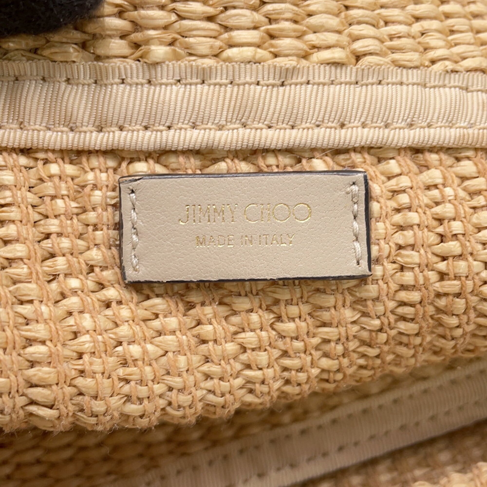 Jimmy Choo Beige Raffia Handbag Tote Bag (Pre-Owned)