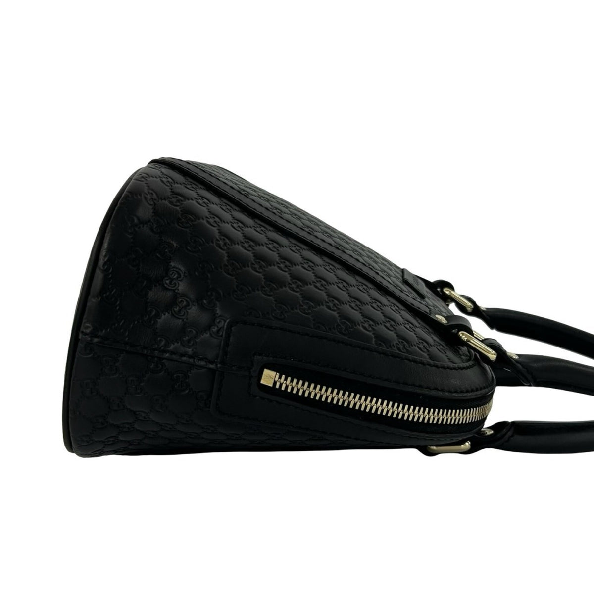 Gucci Black Leather Boston Bag Handbag Shoulder Bag (Pre-Owned)