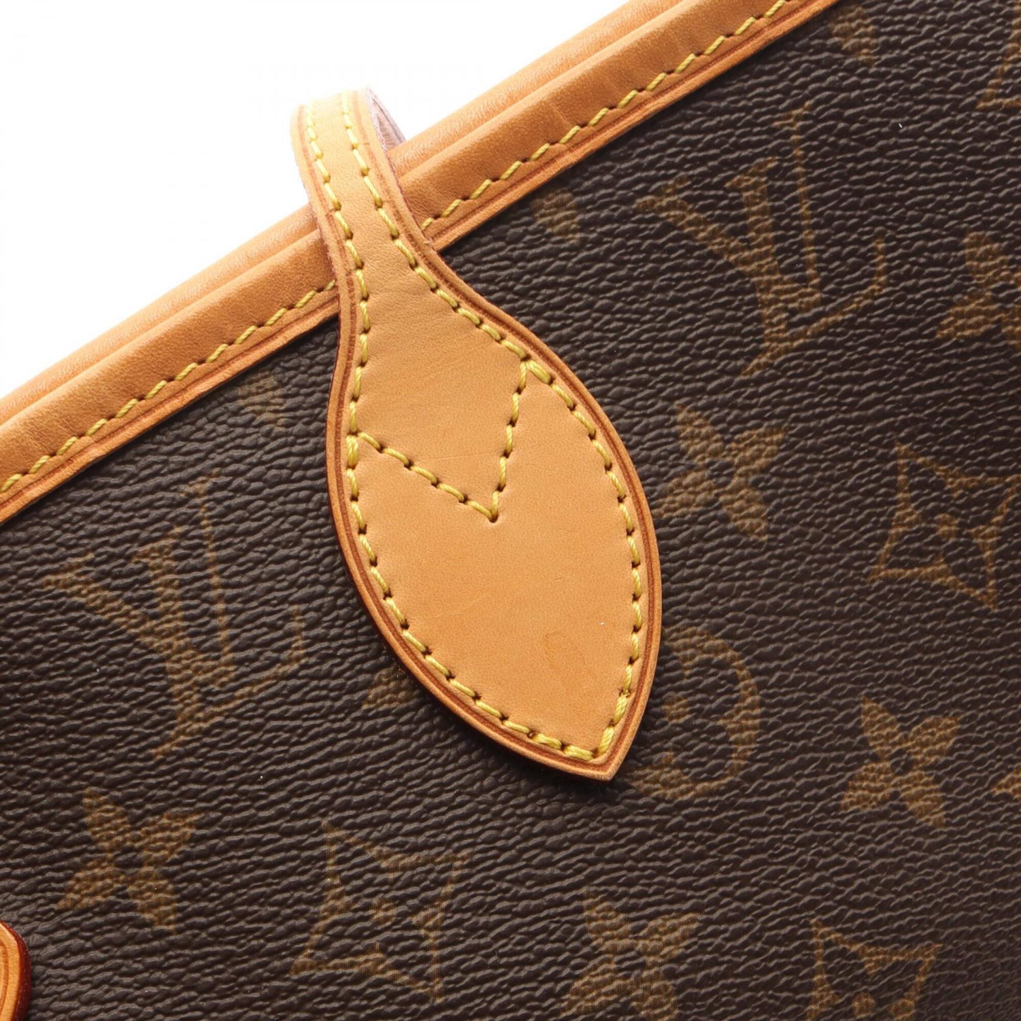 Louis Vuitton Brown Coated Canvas Leather Handbag Tote Bag (Pre-Owned)