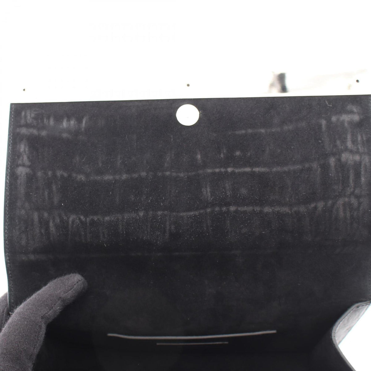 Yves Saint Laurent Black Leather Clutch Bag Handbag (Pre-Owned)