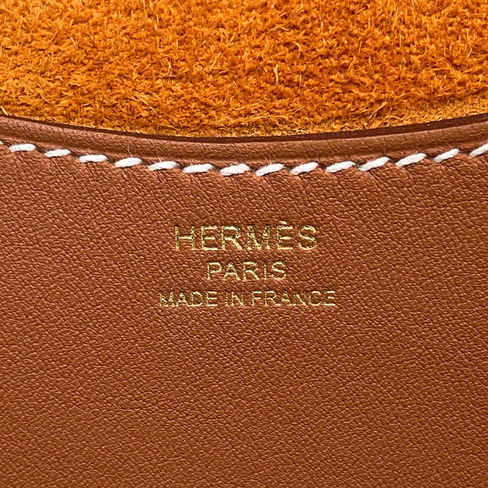Hermes Gold Taurillon Clemence Leather Tote Bag (Pre-Owned)