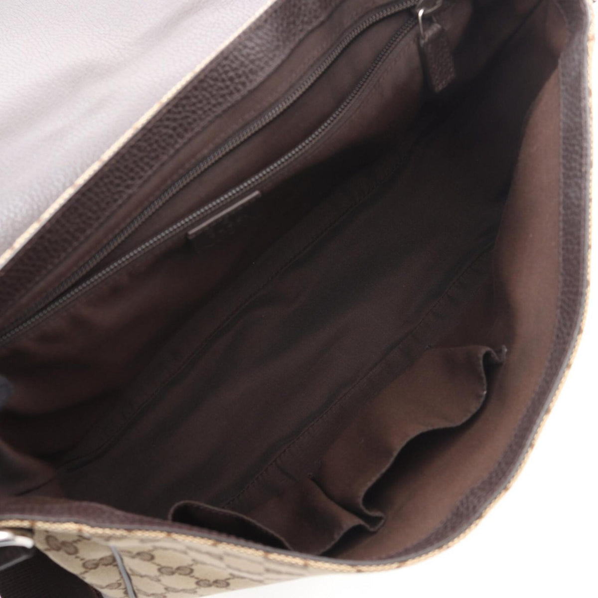 Gucci Beige Brown Canvas Leather Handbag Shoulder Bag (Pre-Owned)