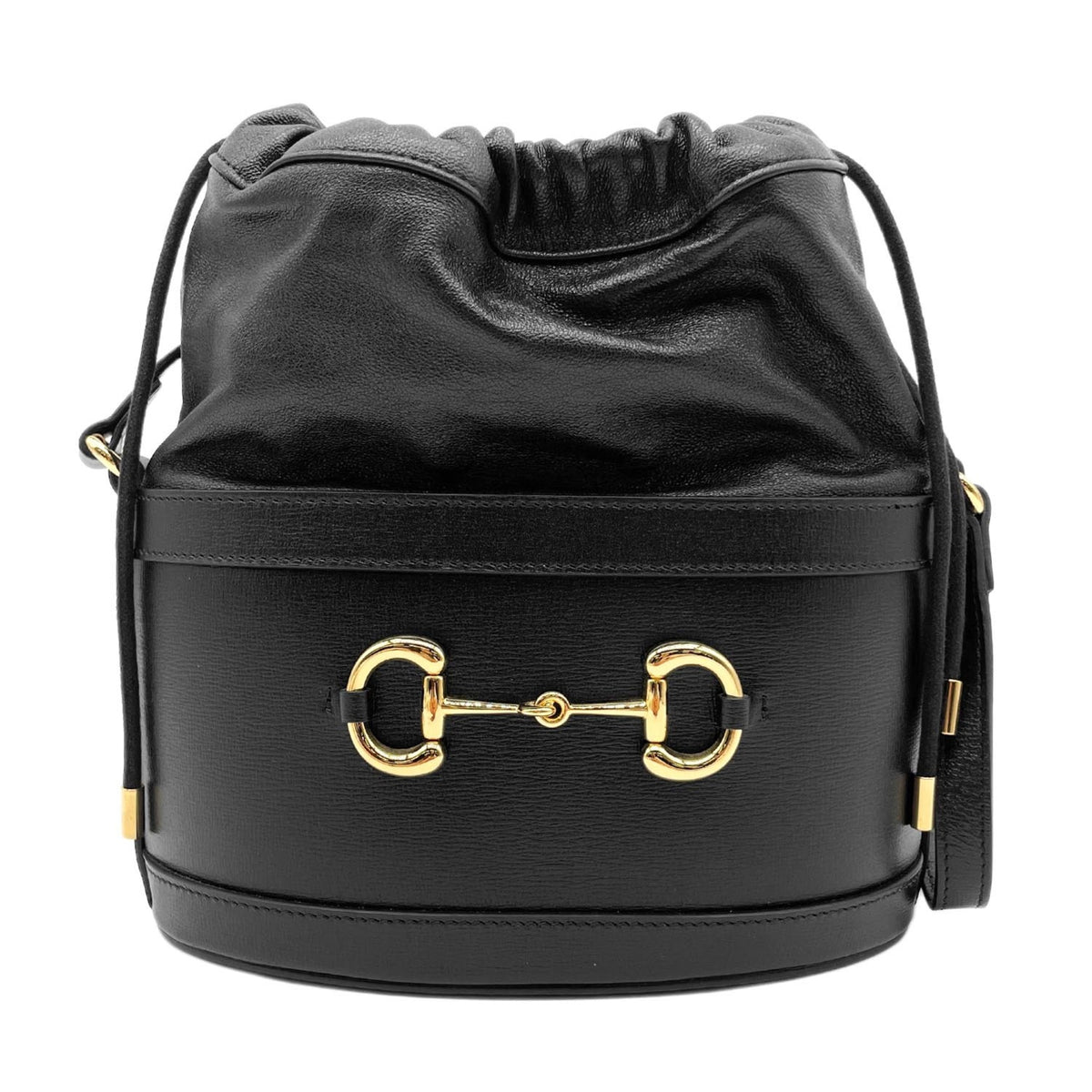Gucci Horsebit Black Leather Shoulder Bag (Pre-Owned)