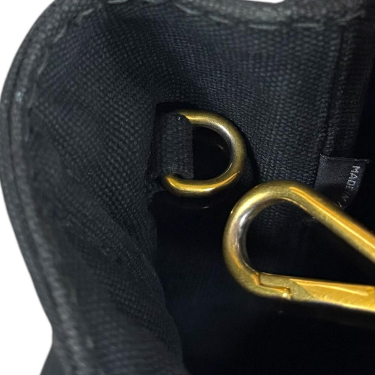 Prada Canapa Black Nero Canvas Shoulder Bag (Pre-Owned)