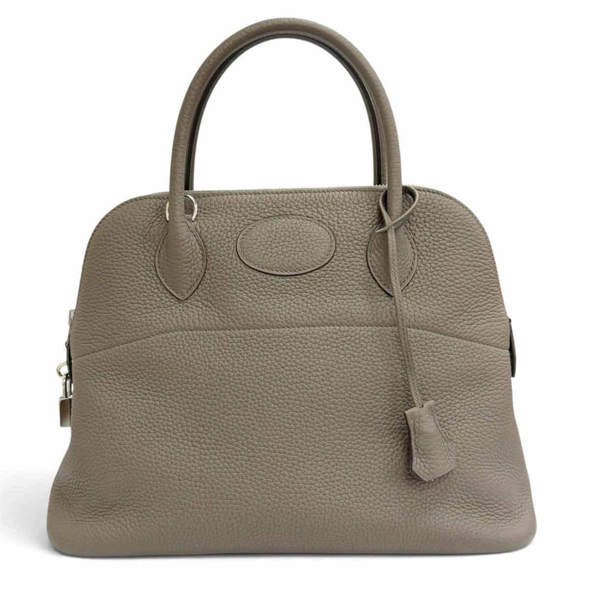 Hermes Etain Taurillon Clemence Leather Handbag (Pre-Owned)