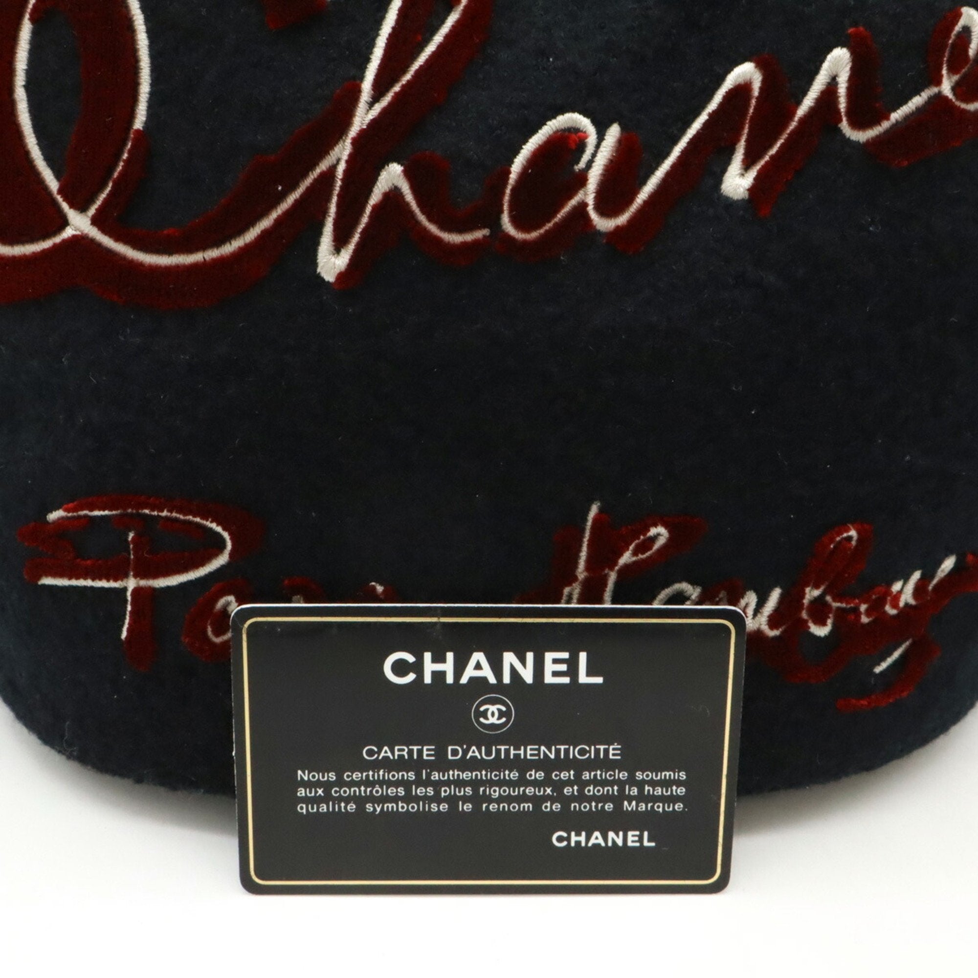 Chanel Black Red Color Wool Leather Shoulder Bag (Pre-Owned)