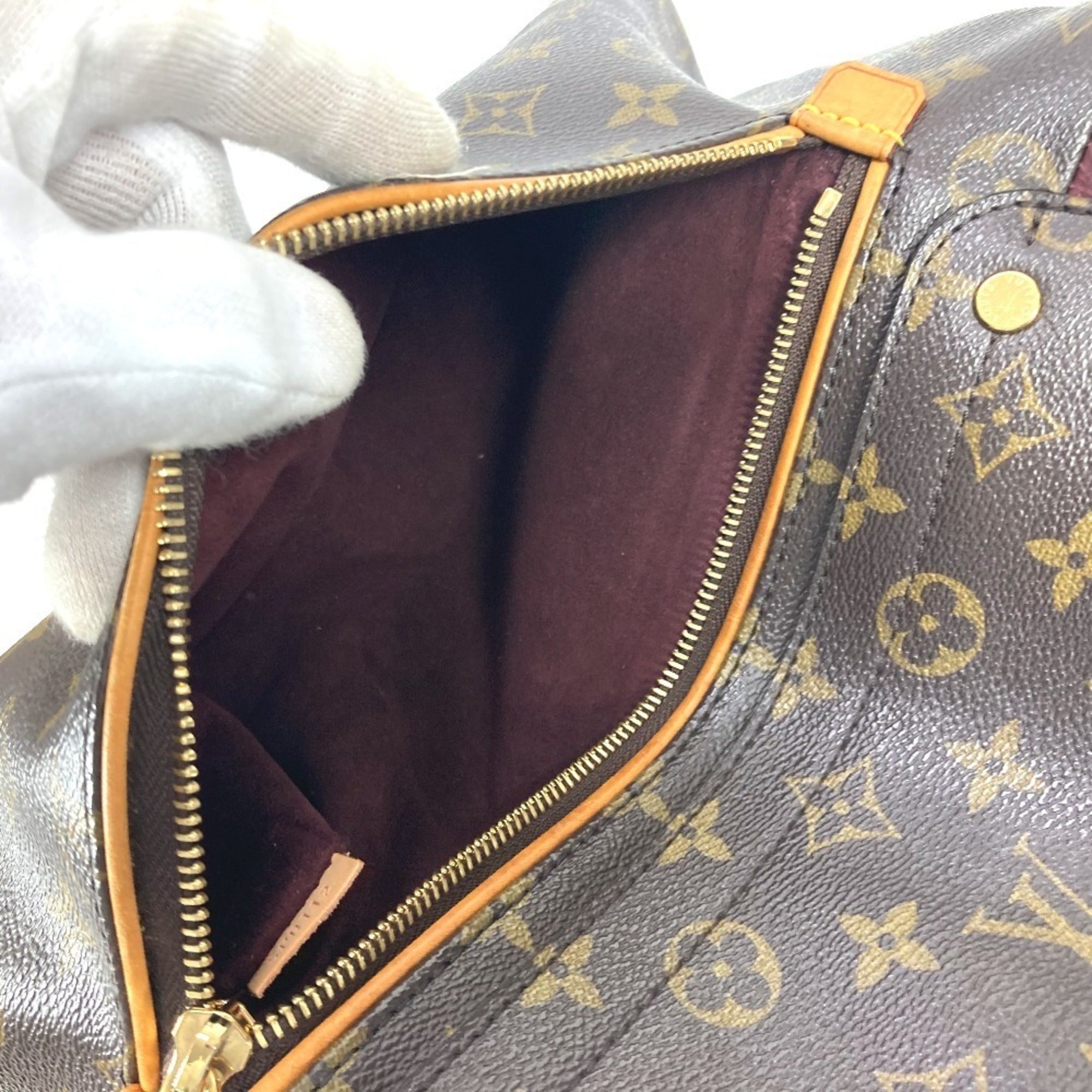 Louis Vuitton Brown Purple Monogram Canvas Shoulder Bag Tote Bag (Pre-Owned)