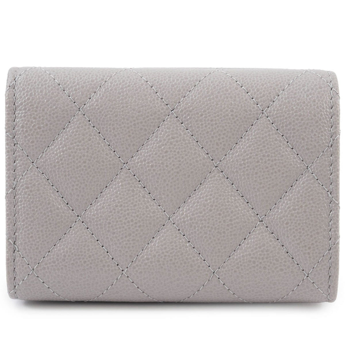 Chanel Grayish Leather Wallet (Tri-Fold) (Pre-Owned)