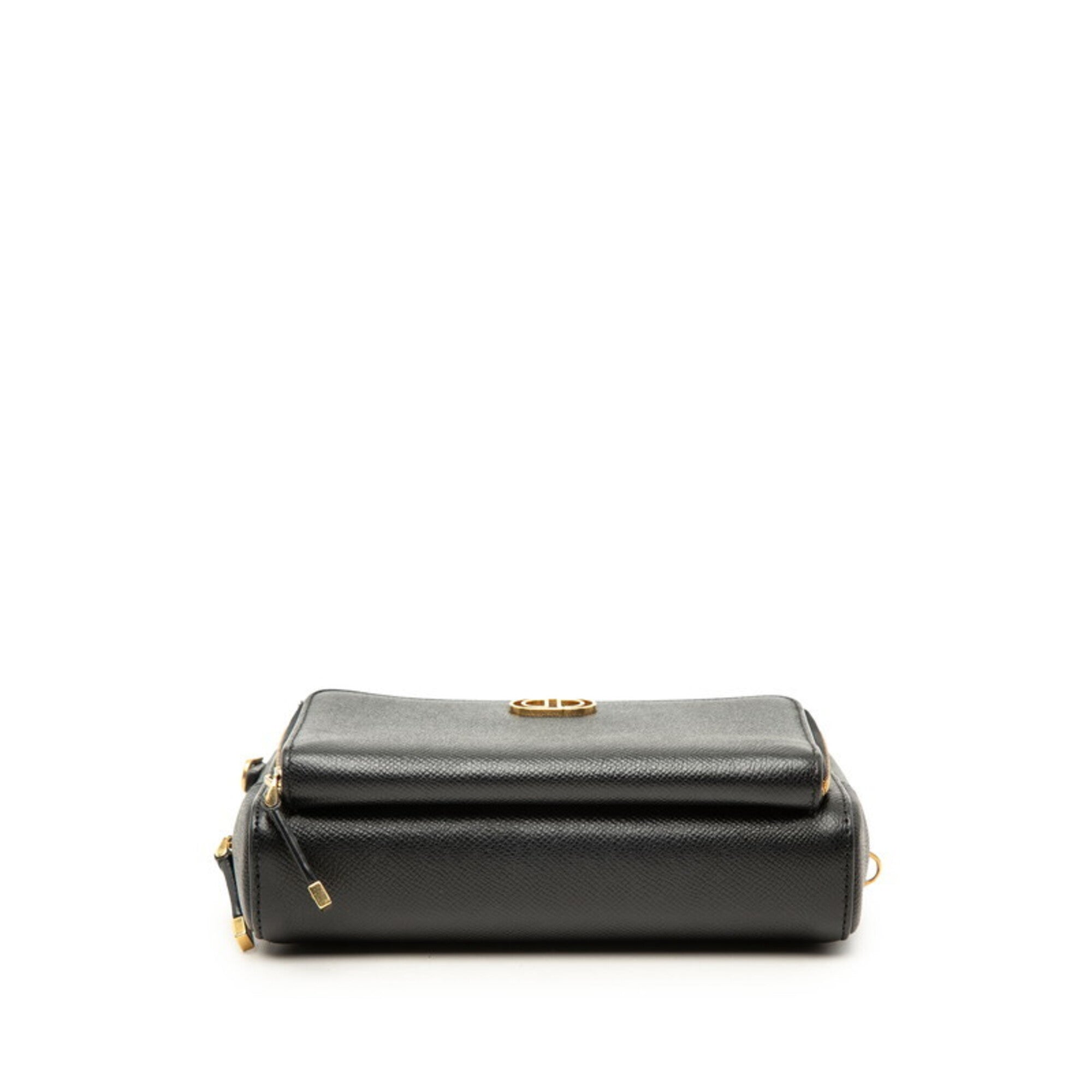 Christian Dior Black Leather Handbag Pouch Shoulder Bag (Pre-Owned)