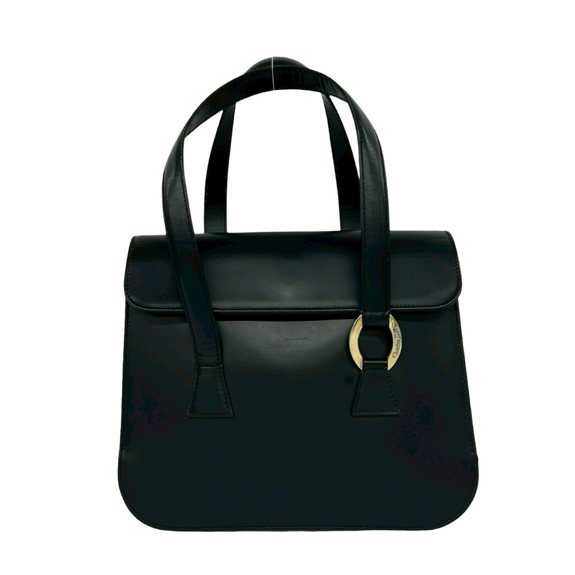 Christian Dior Black Leather Handbag Tote Bag (Pre-Owned)