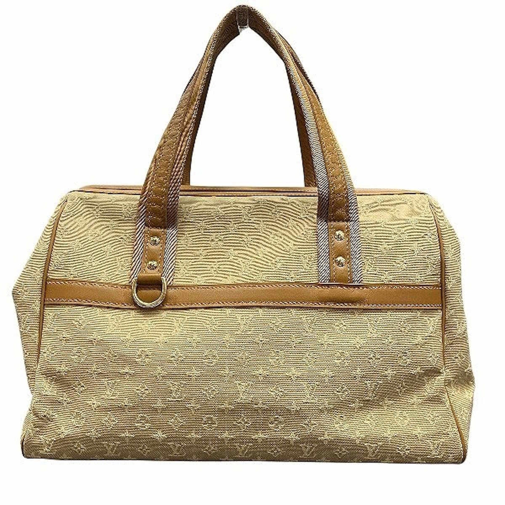 Louis Vuitton Beige Canvas Leather Handbag (Pre-Owned)